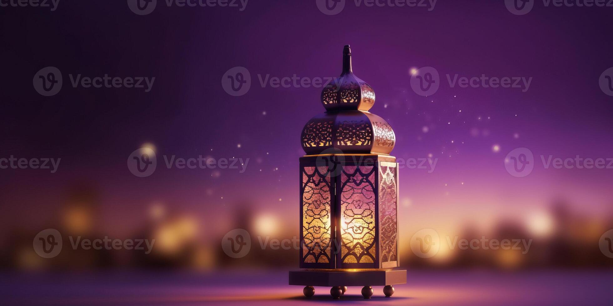 Arabisch Laterne von Ramadan Feier Hintergrund Illustration gemacht mit generativ ai foto