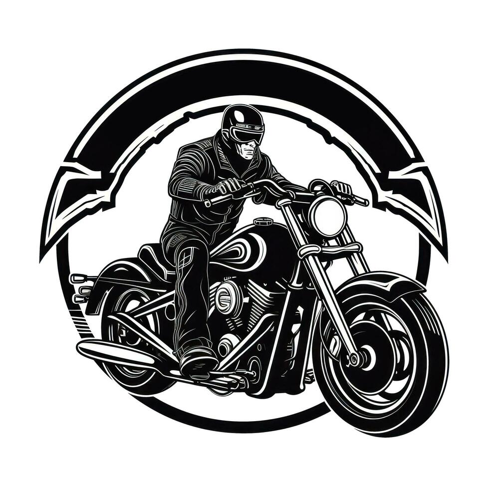 schwarz Motorrad Verein Logo isoliert foto