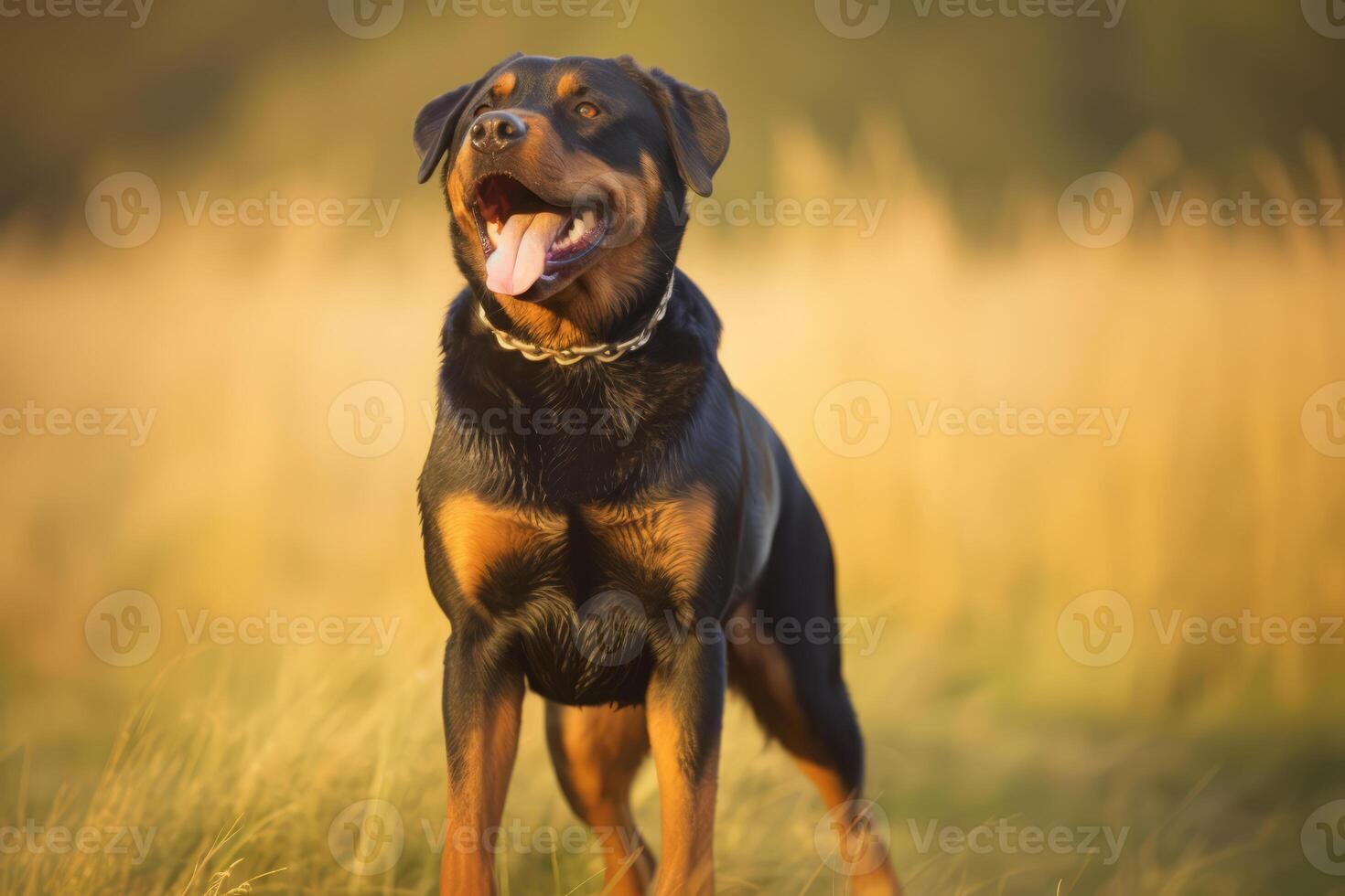 süß Rottweiler im Natur, National Erdkunde, breit Leben Tiere. ai generiert. foto