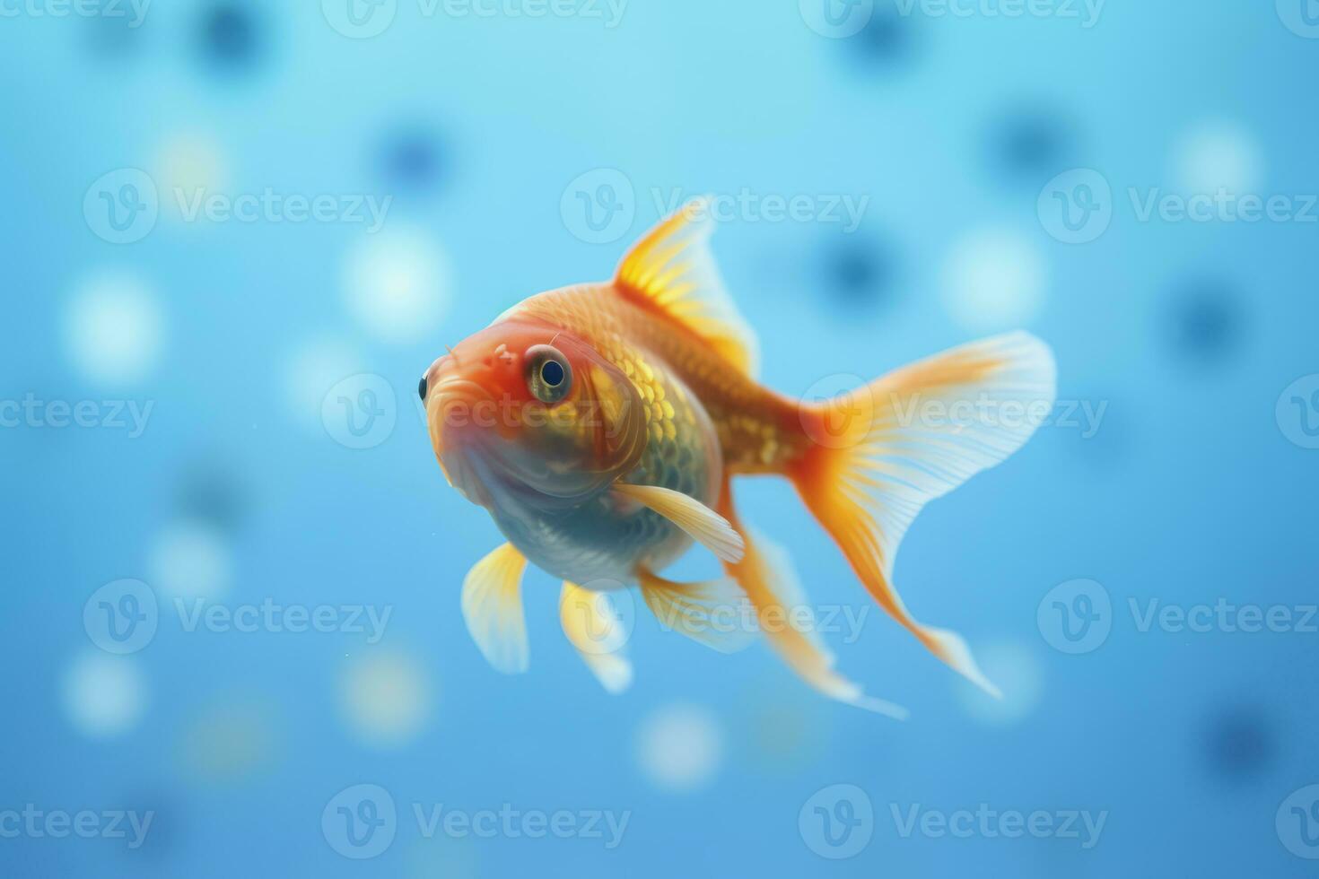 Tier, Haustier, Wald, Natur, Zoo, Tierwelt, ai, generieren, Illustration, wild, Niedlich, Fisch, Goldfisch, Gold, Aquarium foto