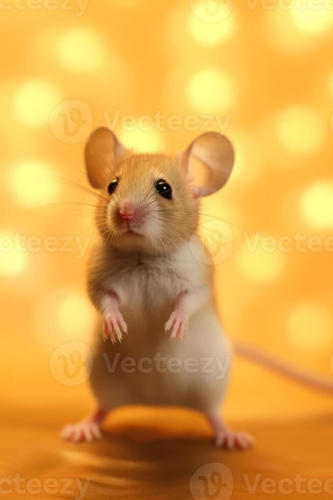 sehr süß Baby Maus im Natur, National Erdkunde, breit Leben Tiere. ai generiert. foto