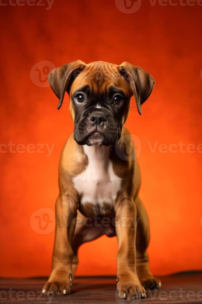 sehr süß Hündchen Boxer im Natur, National Erdkunde, breit Leben Tiere. ai generiert. foto