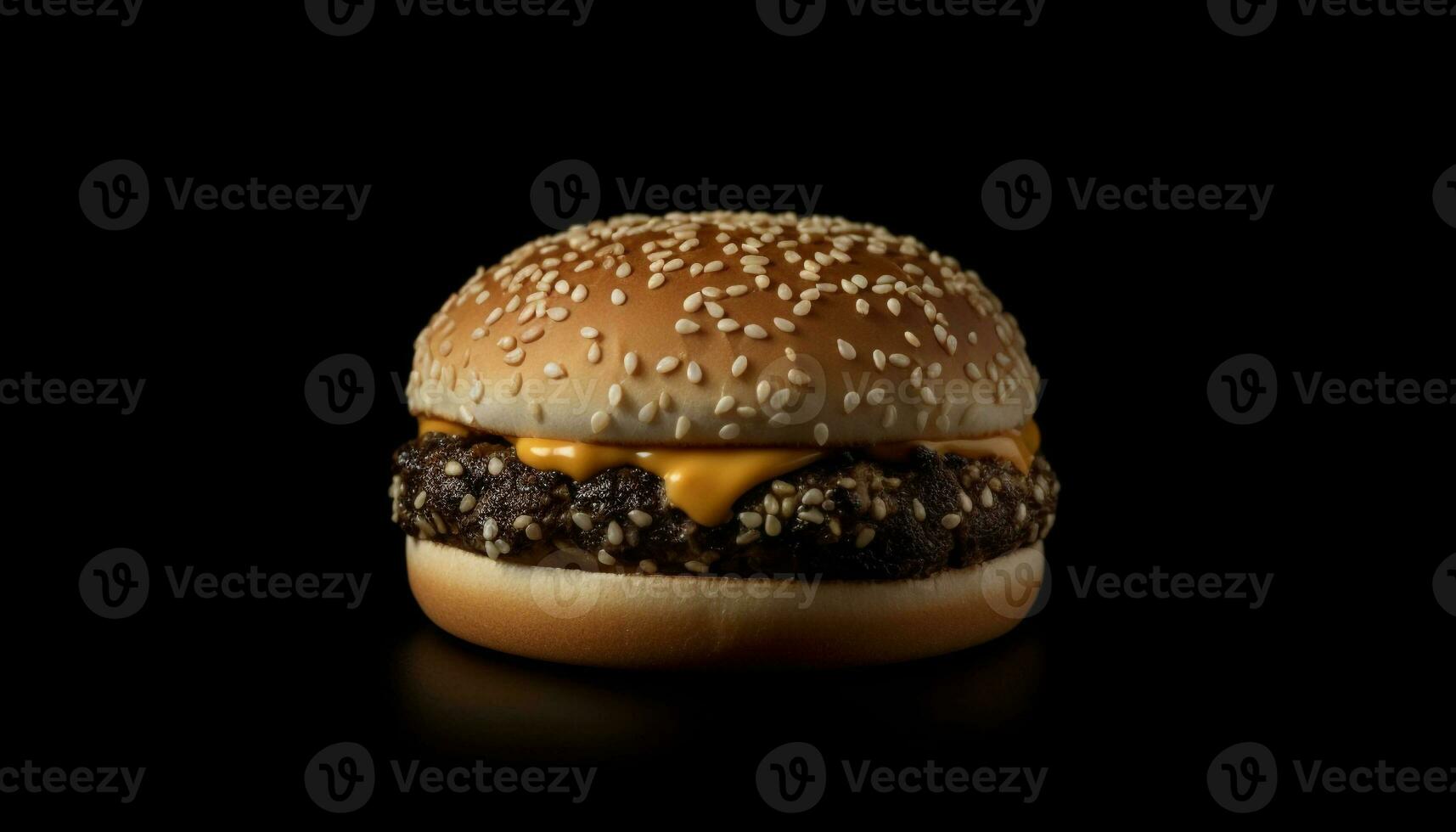 gegrillt Rindfleisch Burger mit Cheddar Käse und Fritten generiert durch ai foto