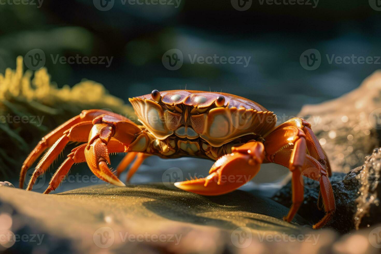 Krabbe im Natur, National Erdkunde, breit Leben Tiere. ai generiert. foto