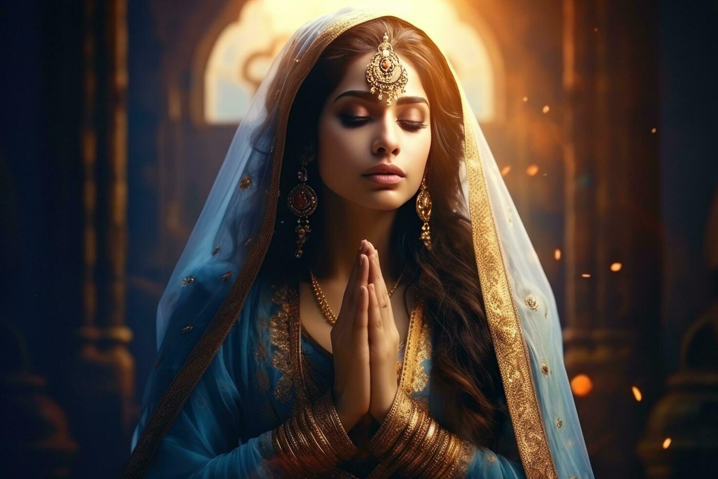 Frau im Gebet Pose foto