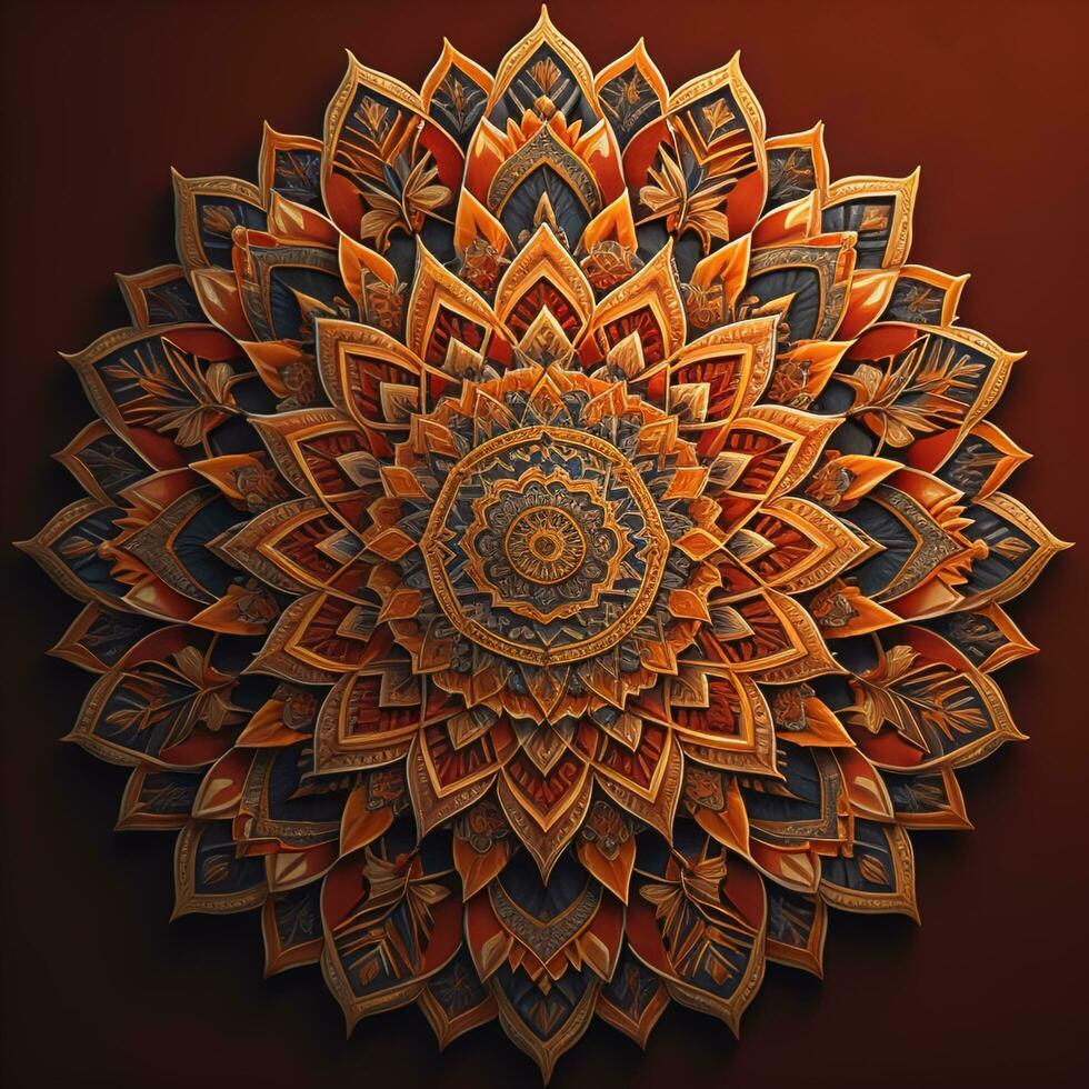 Mandala. ethnisch dekorativ Elemente. Hand gezeichnet Hintergrund. Islam, Arabisch, indisch, Ottomane Motive. generativ ai foto