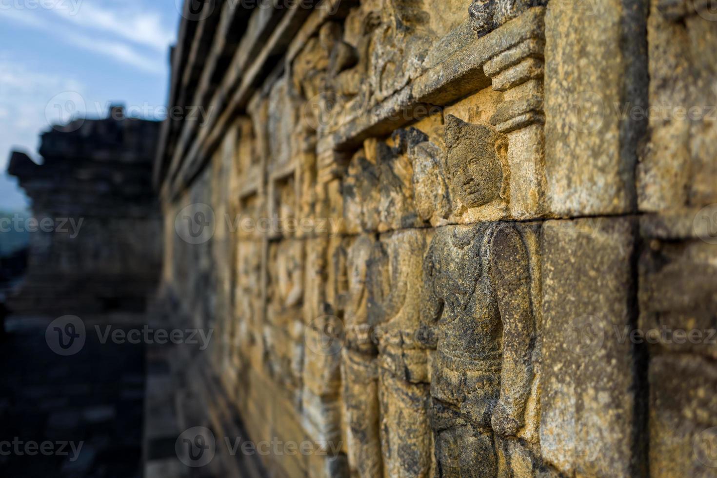 der Borobudur-Tempel bei Sonnenaufgang foto