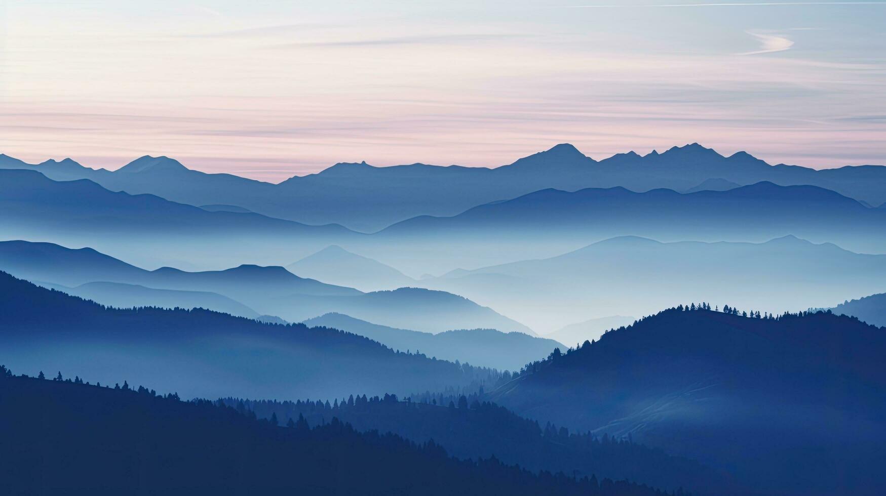 bläulich schweizerisch Alpen montieren niesen Silhouetten während ein Herbst Abend foto