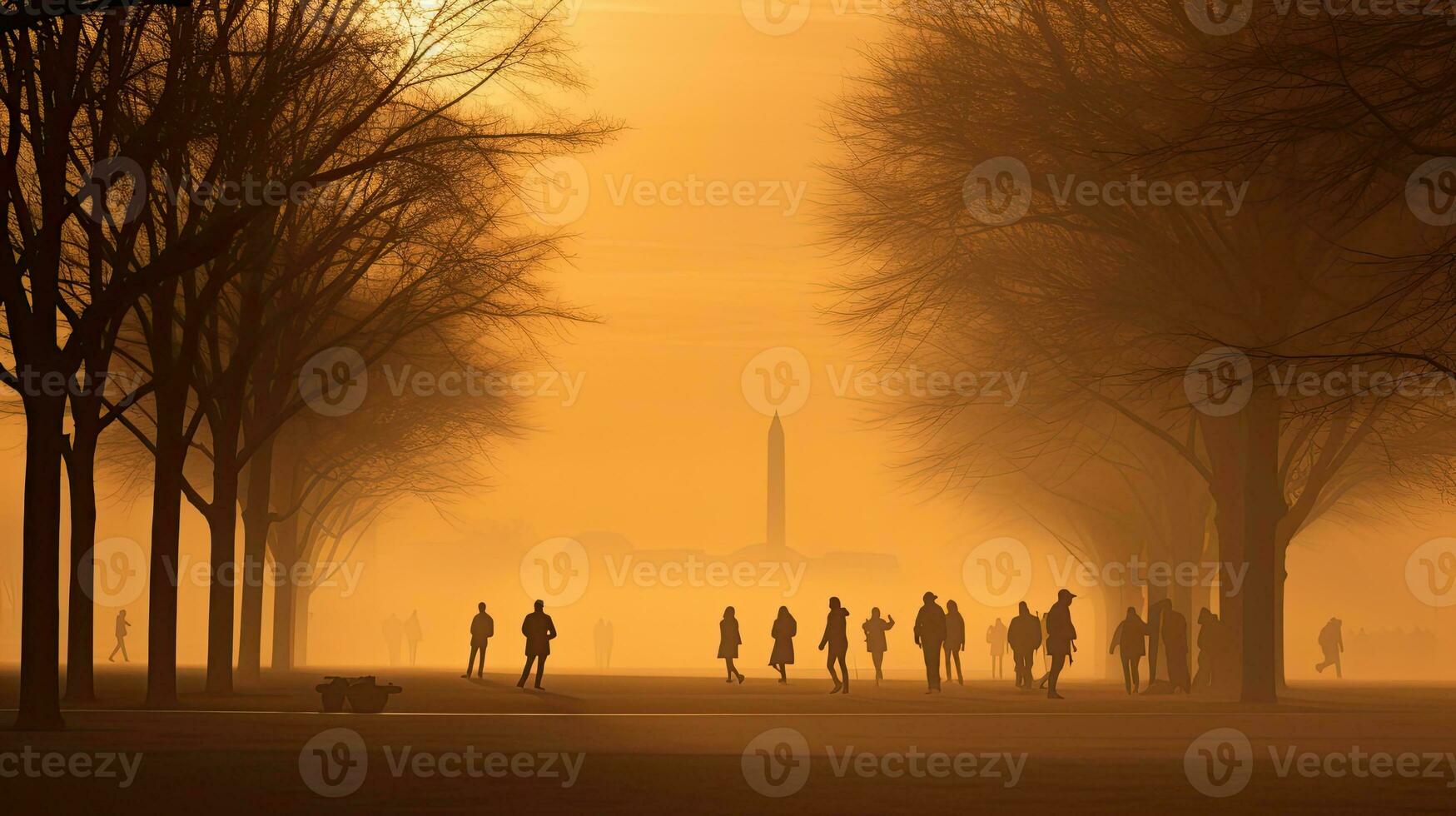 Dunst und Silhouetten im National Einkaufszentrum dc USA foto