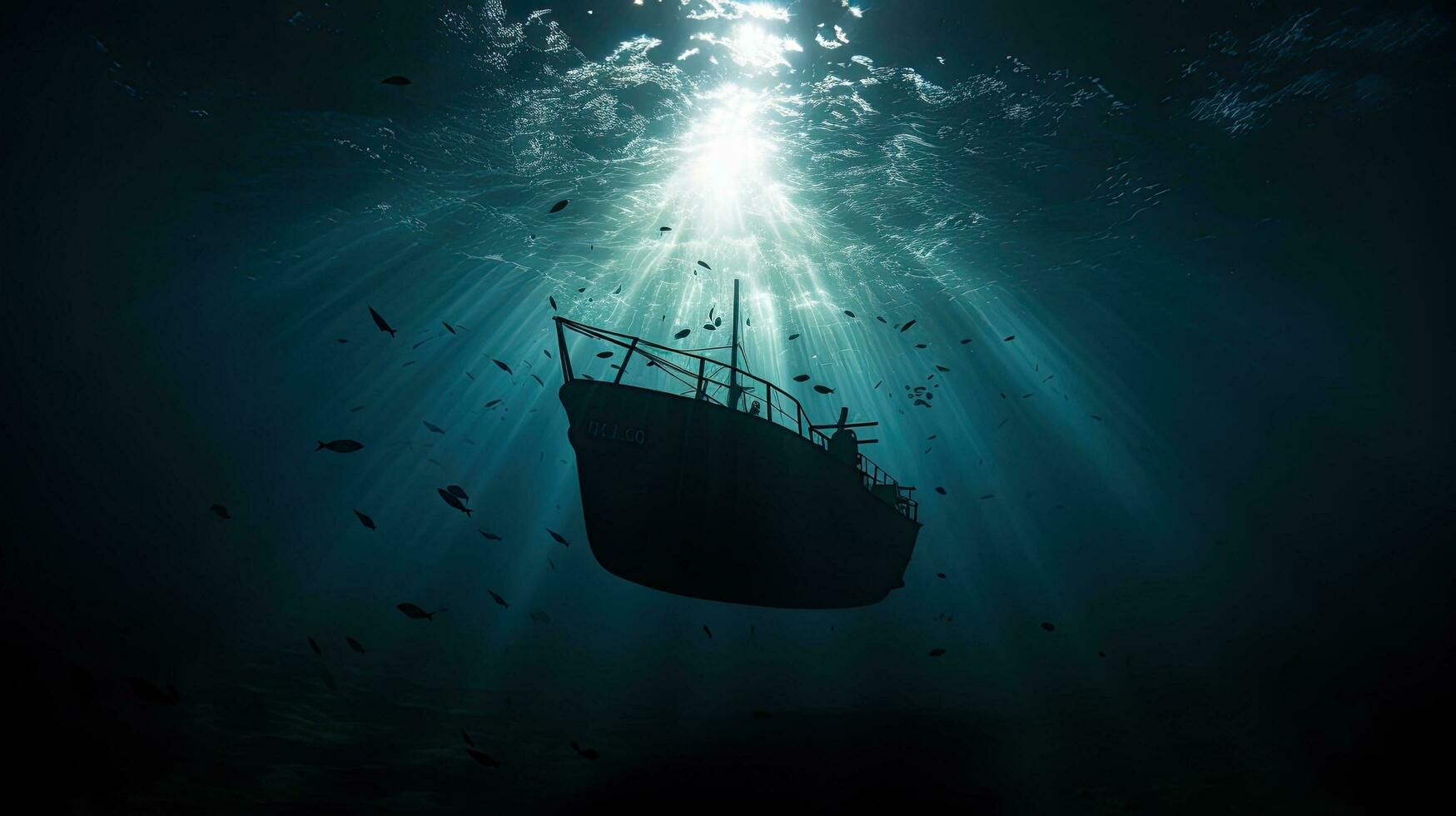 unter Wasser Boot Silhouette foto