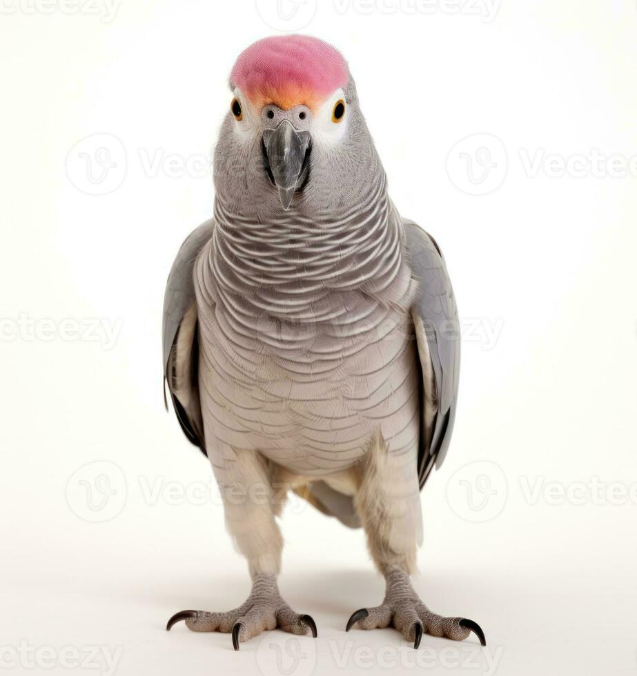 grau Papagei isoliert foto