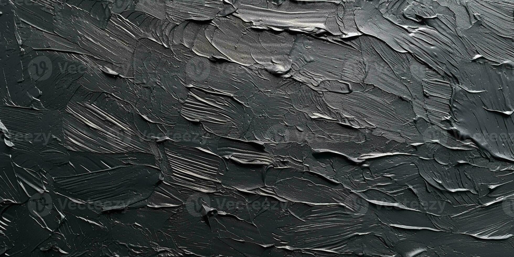 generativ ai, Nahansicht von pastos abstrakt Rau schwarz Kunst Gemälde Textur foto