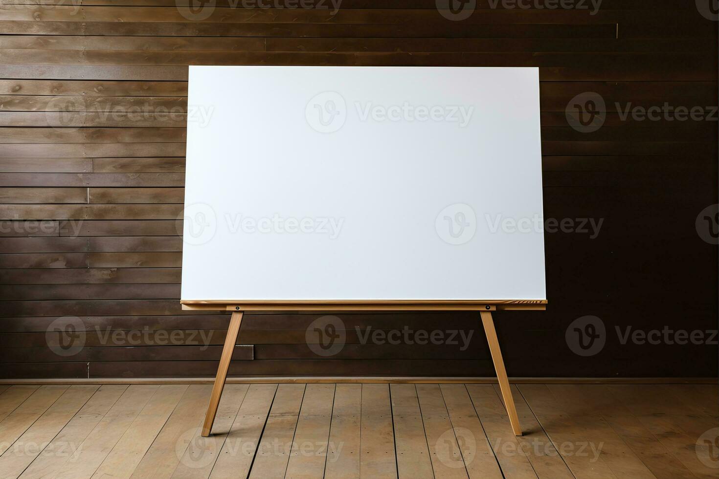 Whiteboard zum Marker auf hölzern Boden. erstellt mit generativ ai foto