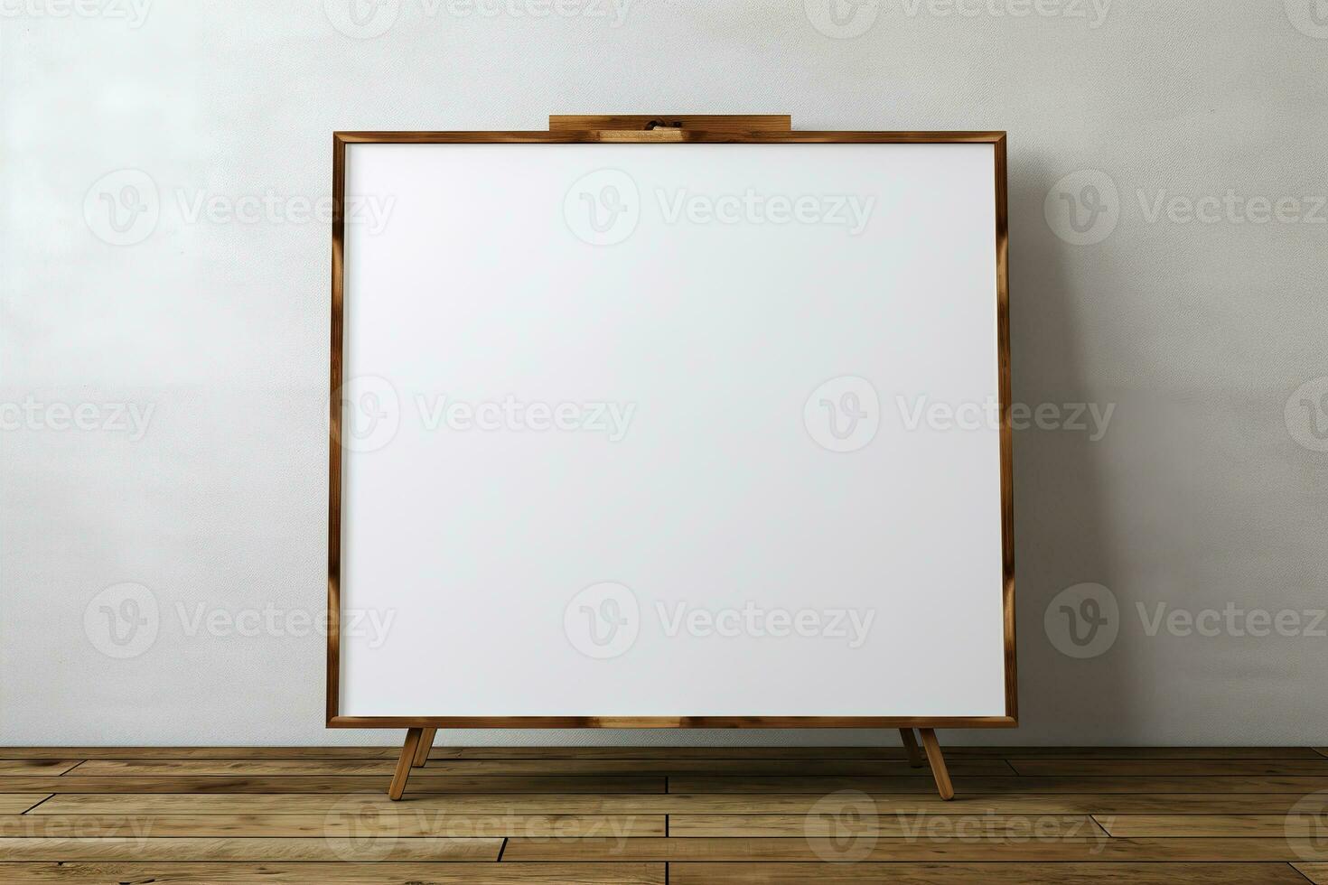 Whiteboard zum Marker auf hölzern Boden. erstellt mit generativ ai foto
