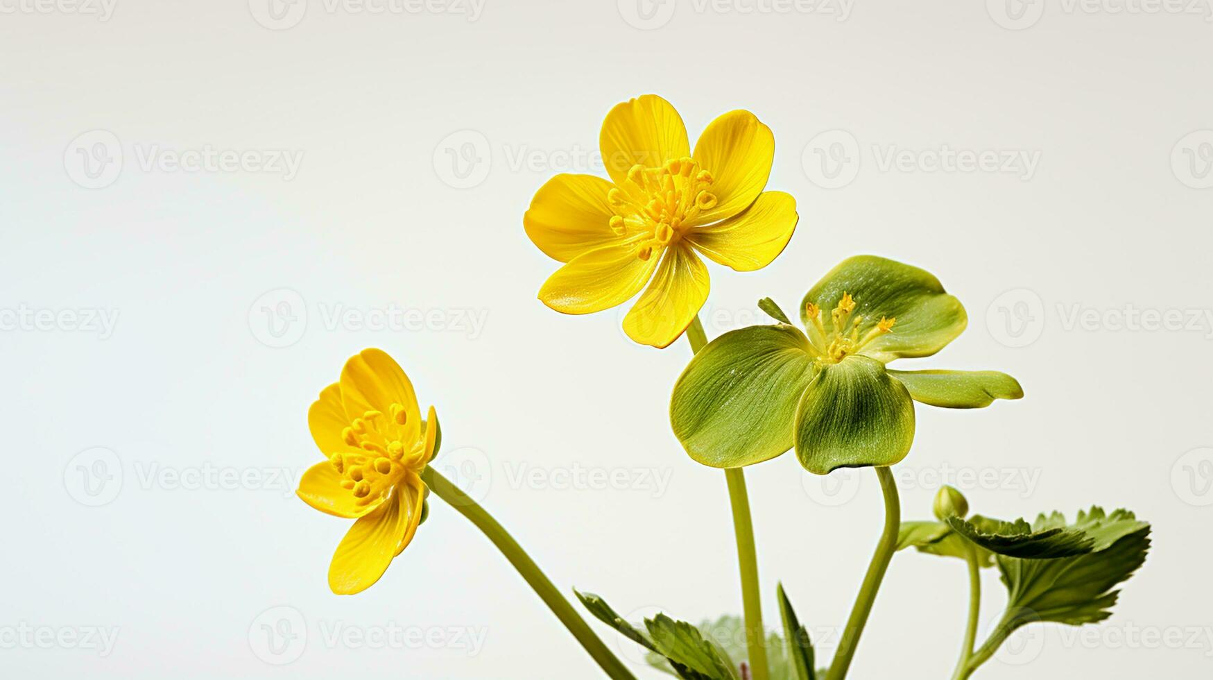 Foto von schön Sumpf Ringelblume Blume isoliert auf Weiß Hintergrund. generativ ai