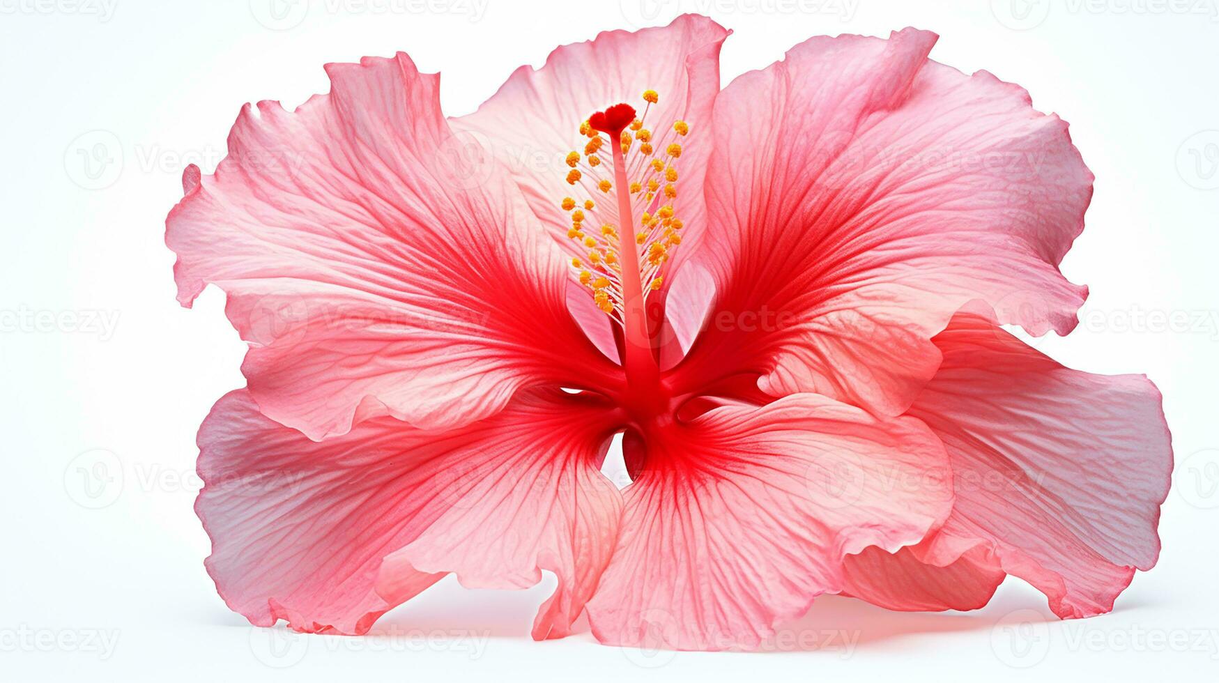 Foto von schön Hibiskus Blume isoliert auf Weiß Hintergrund. generativ ai