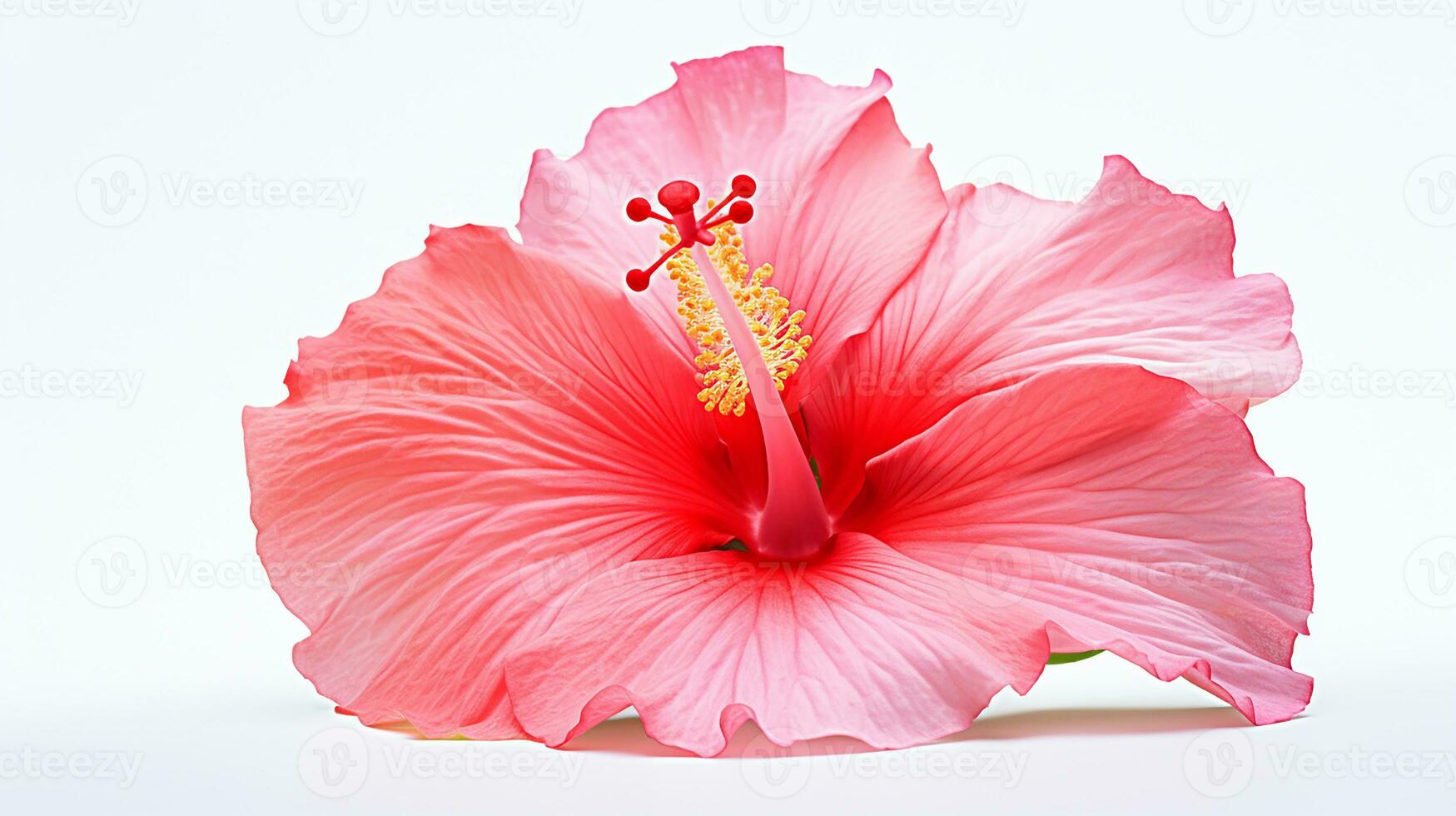 Foto von schön Hibiskus Blume isoliert auf Weiß Hintergrund. generativ ai