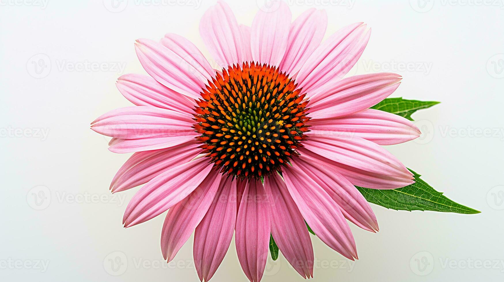 Foto von schön Echinacea Blume isoliert auf Weiß Hintergrund. generativ ai