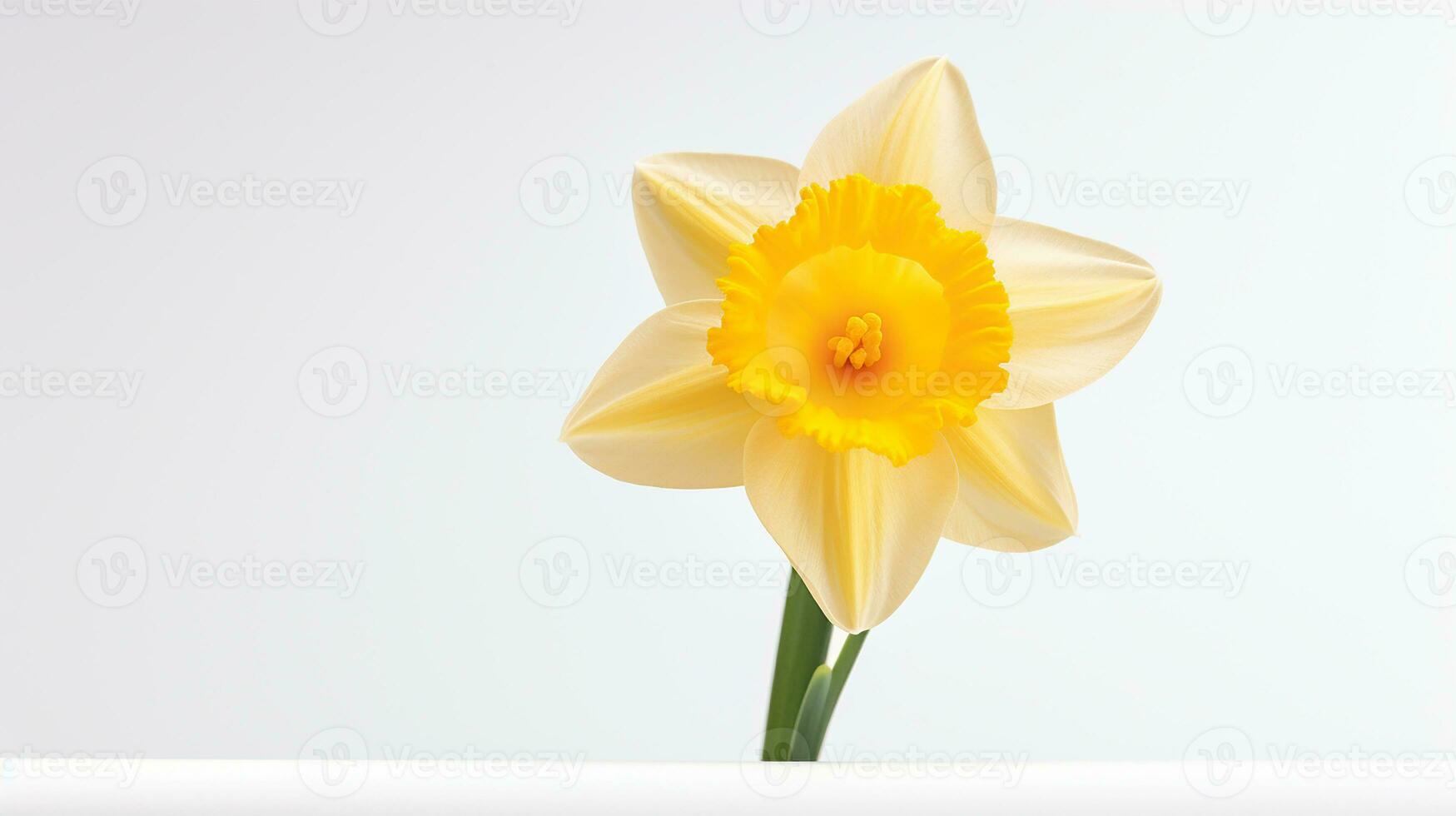 Foto von schön Narzisse Blume isoliert auf Weiß Hintergrund. generativ ai