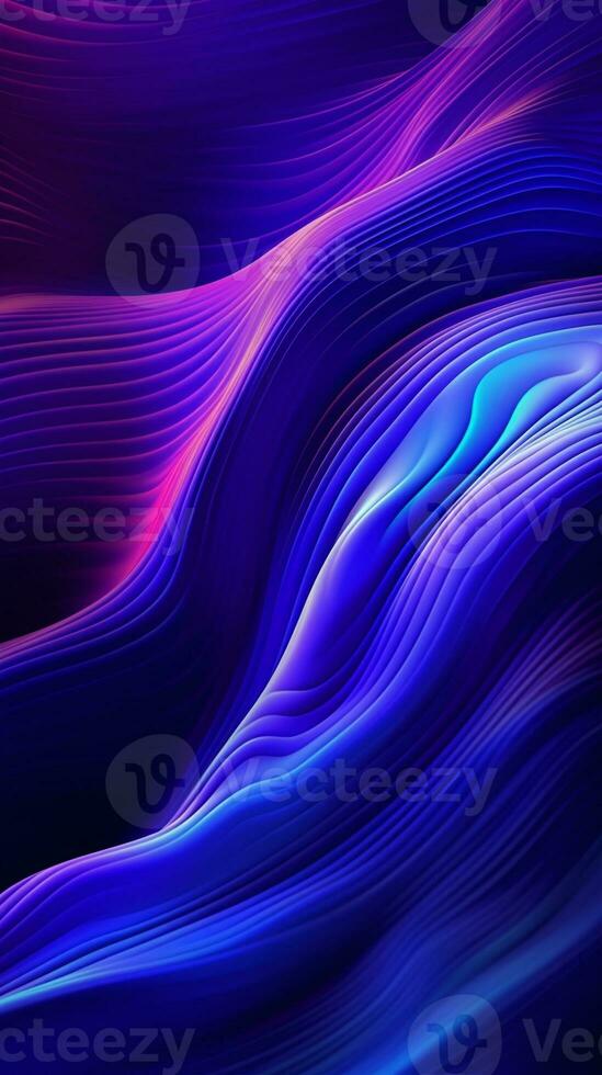 abstrakt Neon- Hintergrund Wellen glühend im ultraviolett Spektrum. Sozial Medien Geschichten Vorlage. ai generativ foto
