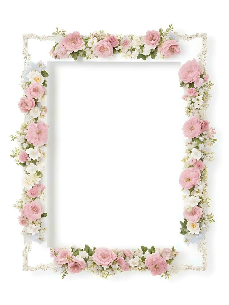 kostenlos Blume Rand Rahmen mit Aquarell Blume foto