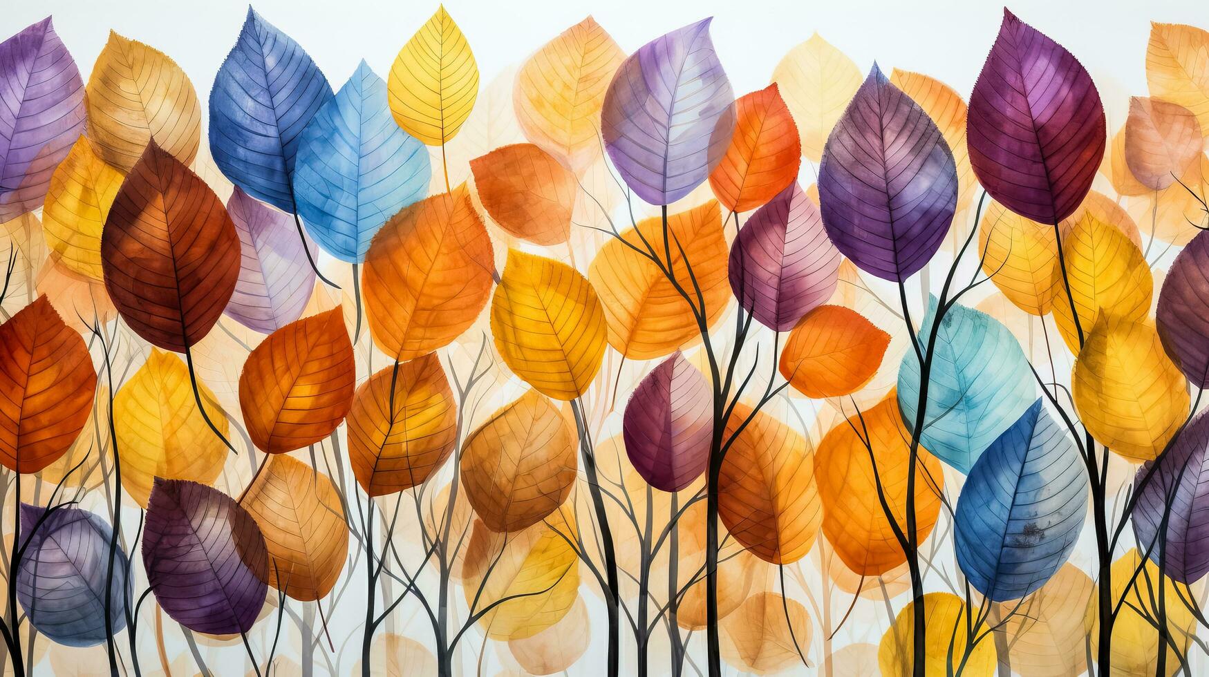 Aquarell bunt Hintergrund gemacht von gefallen Herbst Blätter foto