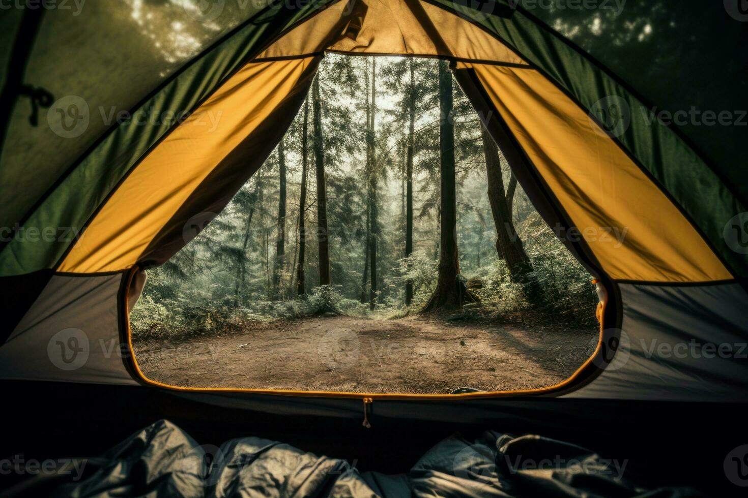 Camping Zelt Natur. generieren ai foto