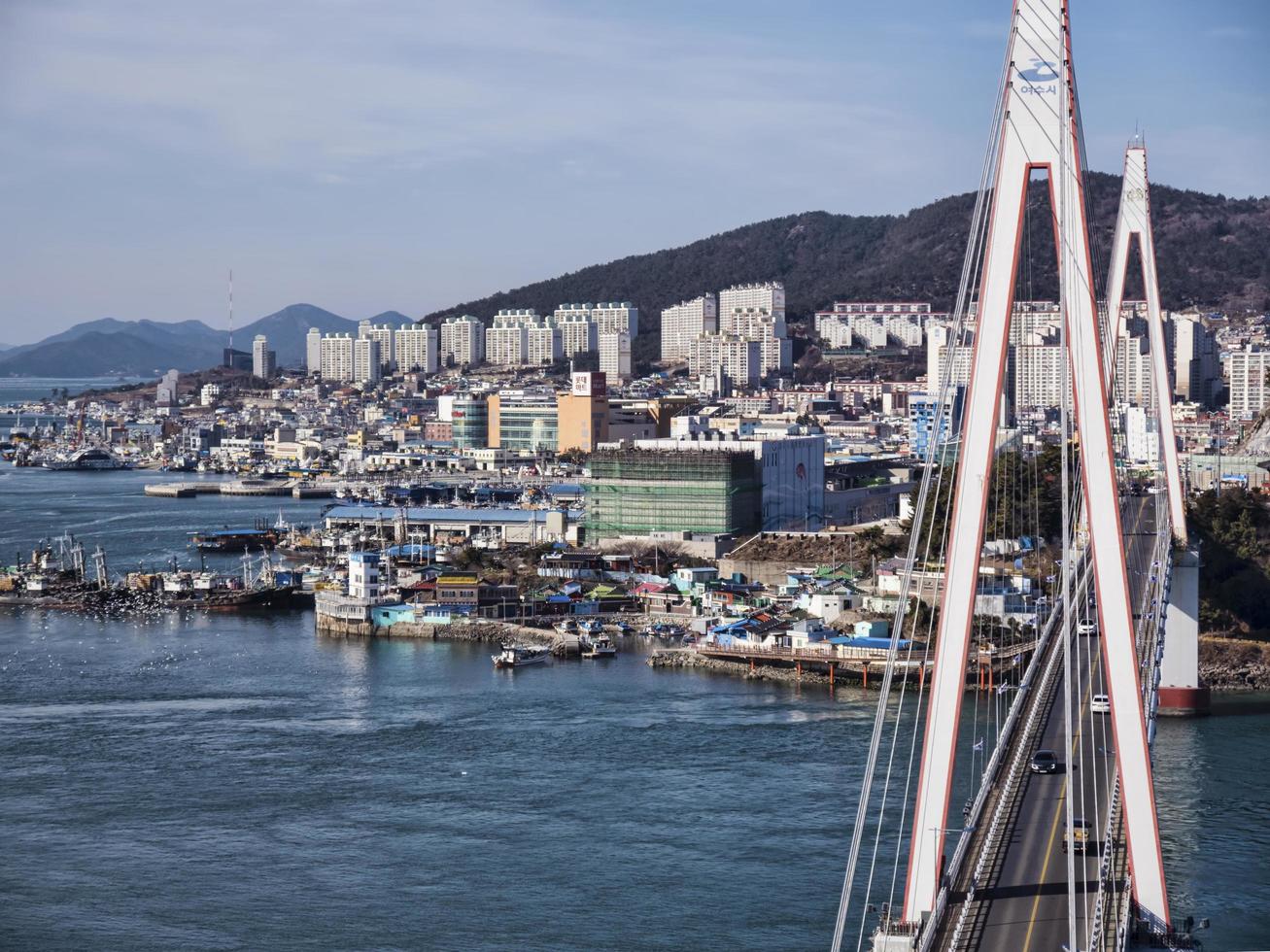 Dolsan-Brücke. Yeosu-Stadt foto