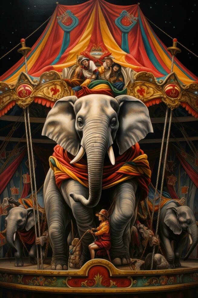 Zirkus Poster mit Elefant foto