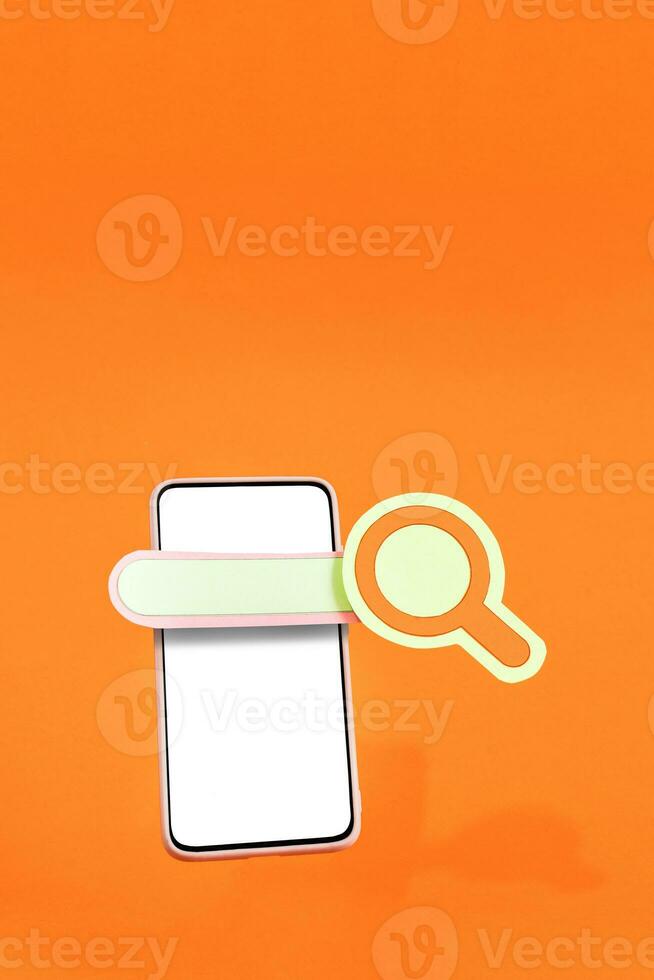 suchen Information Daten auf Internet Vernetzung Konzept, auf Clever Telefon. foto