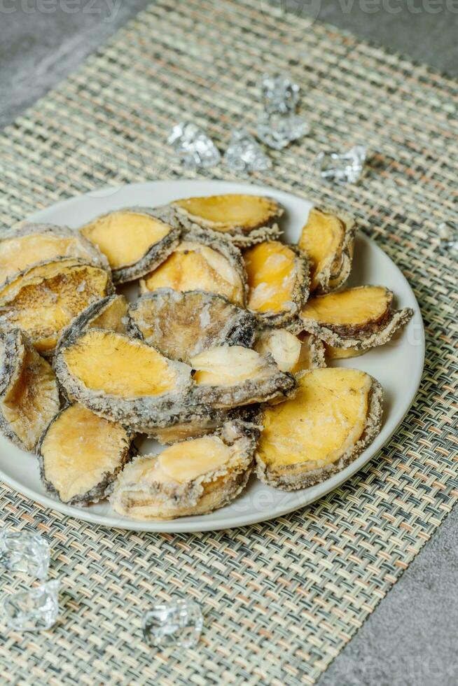 Meeresfrüchte auf ein Teller roh Abalone foto