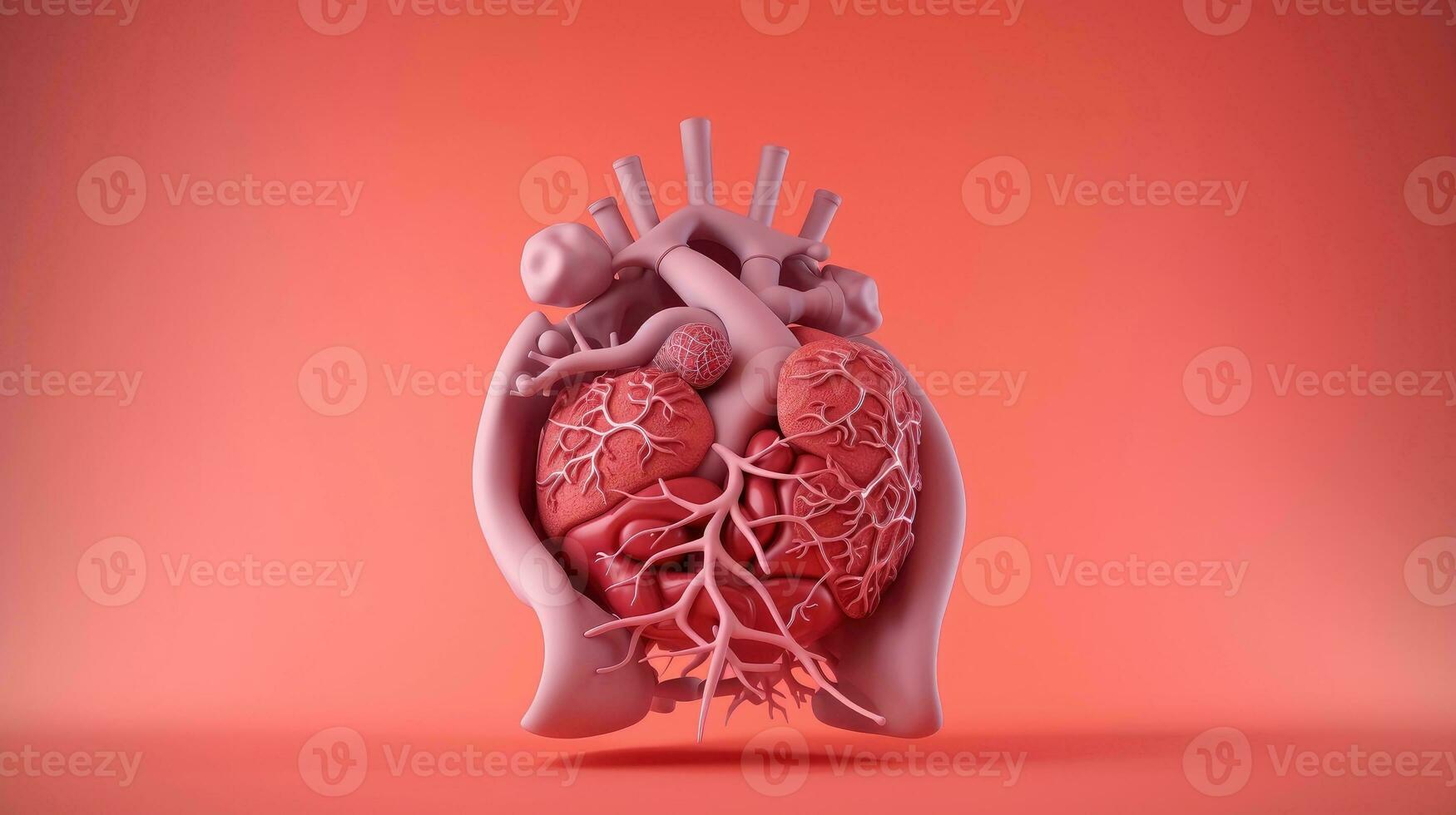 3d Illustration Attrappe, Lehrmodell, Simulation von das Mensch Organ System, Anatomie, nervös, Kreislauf, Verdauungs, Ausscheidung, Harn und Knochen Systeme. medizinisch Bildung Konzept, generativ ai Illustration foto