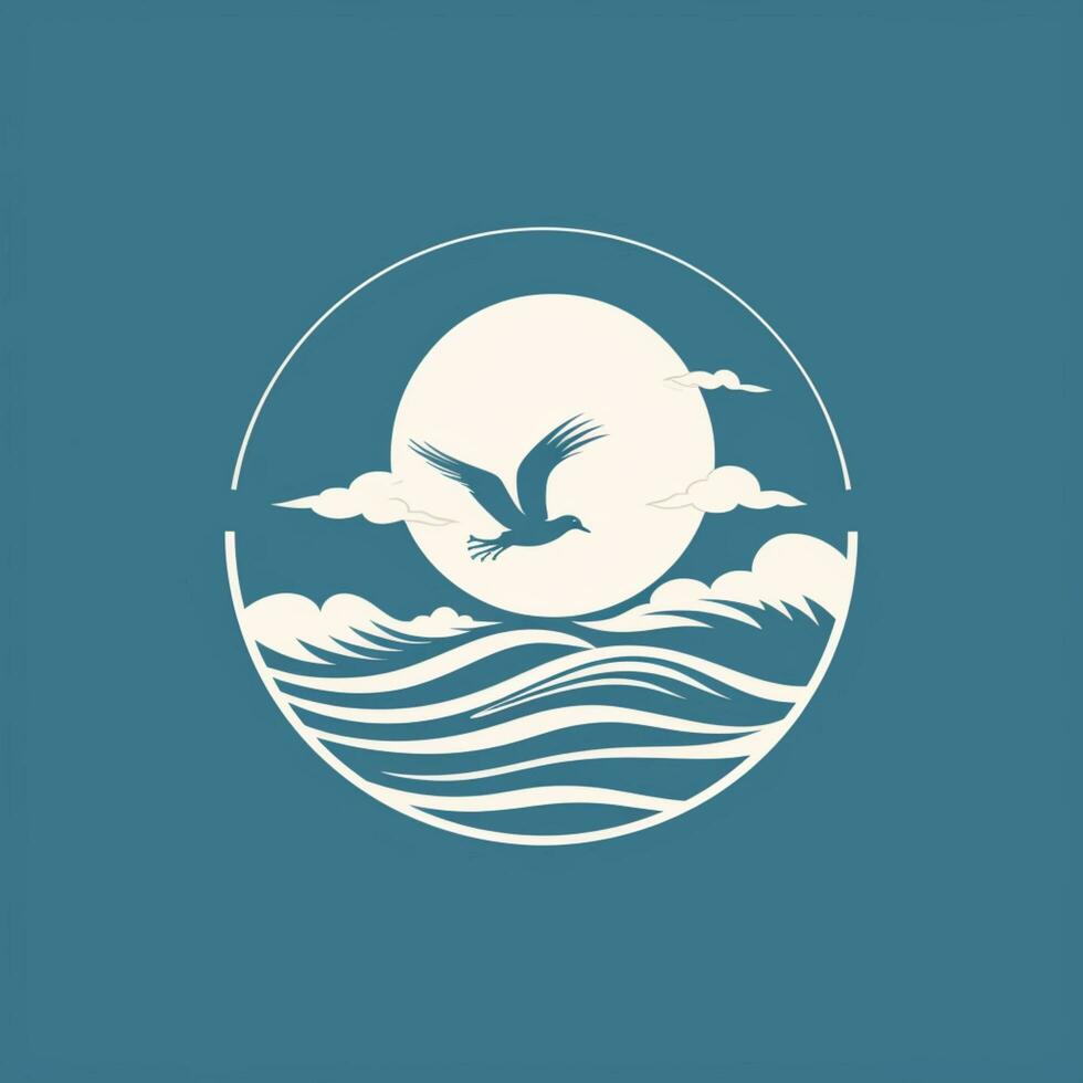 Möwe minimalistisch Logo auf Hintergrund foto