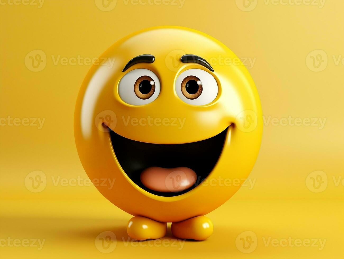 Gelb Smiley Emoji mit isoliert Hintergrund generativ ai foto