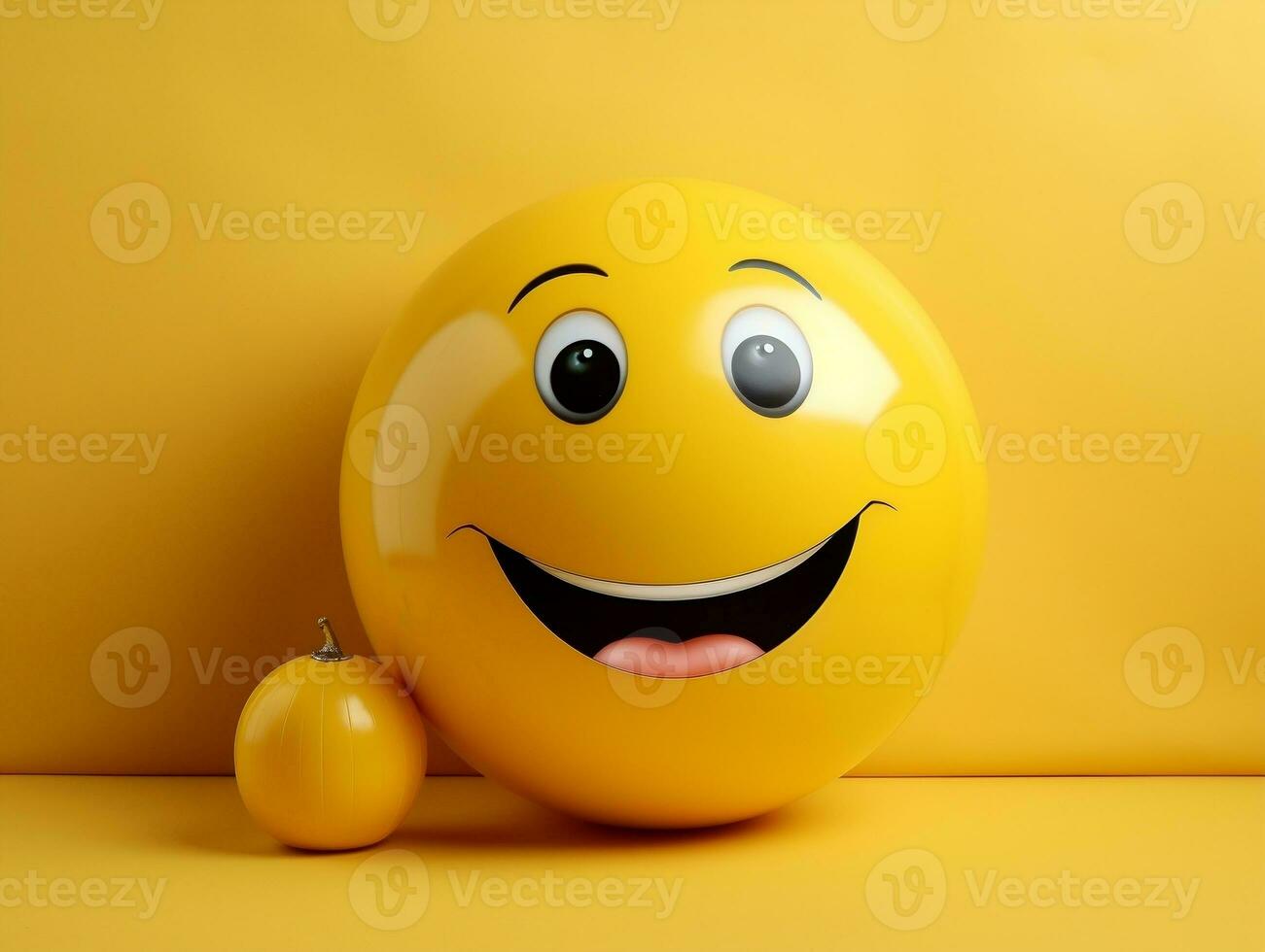 Gelb Smiley Emoji mit isoliert Hintergrund generativ ai foto