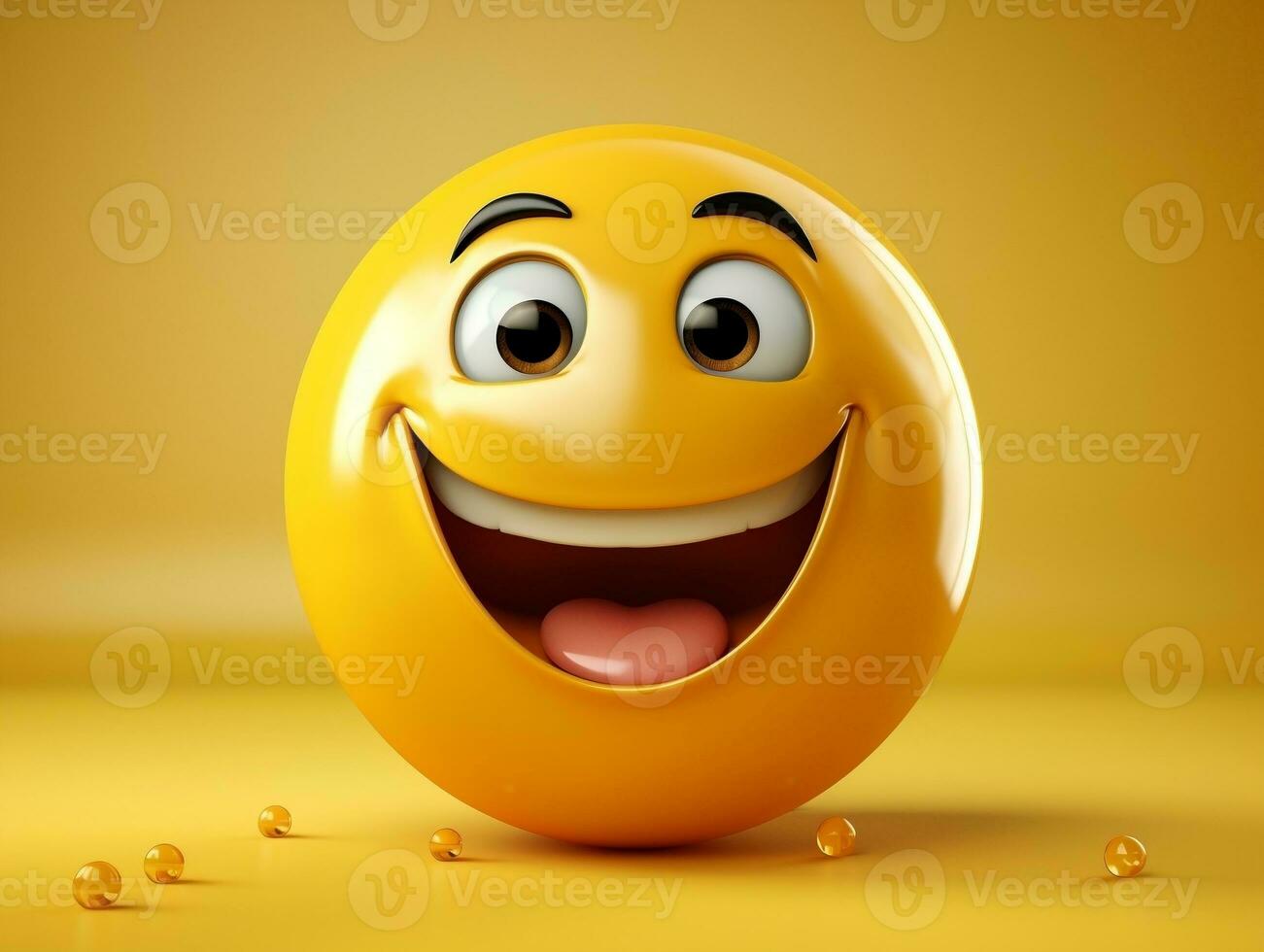 Gelb Smiley Emoji mit isoliert Hintergrund generativ ai foto