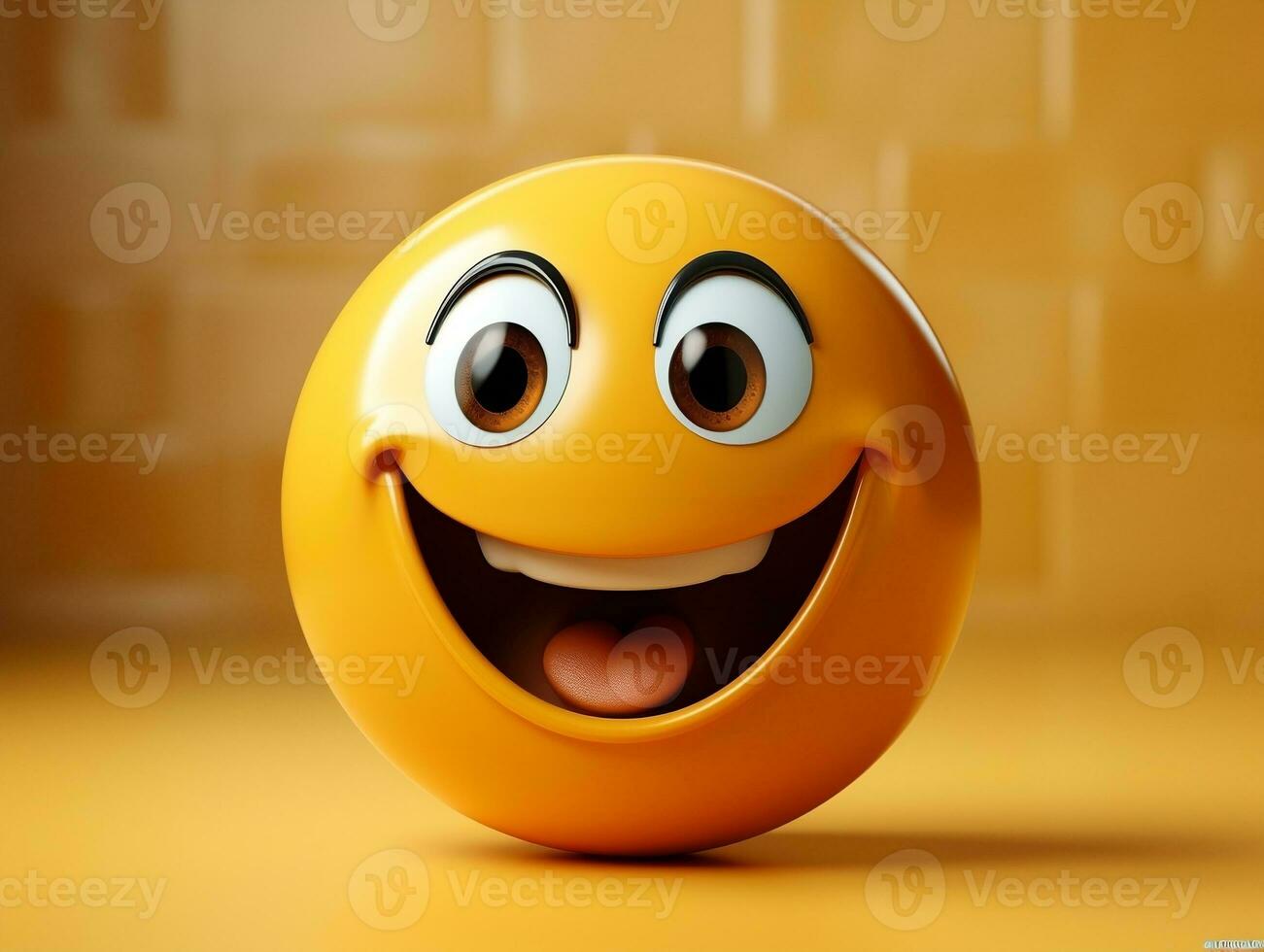 Gelb Smiley Emoji mit isoliert Hintergrund generativ ai foto