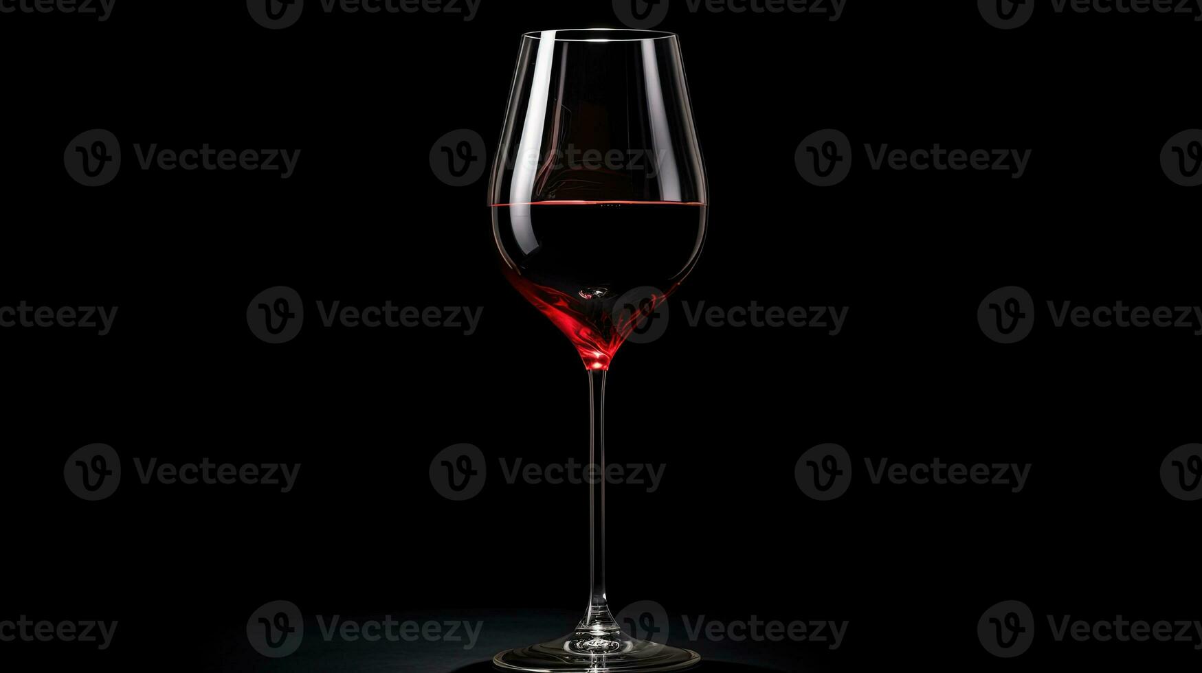 ein Glas von rot Wein auf ein hoch Bein gegen ein schwarz Hintergrund. Silhouette Konzept foto