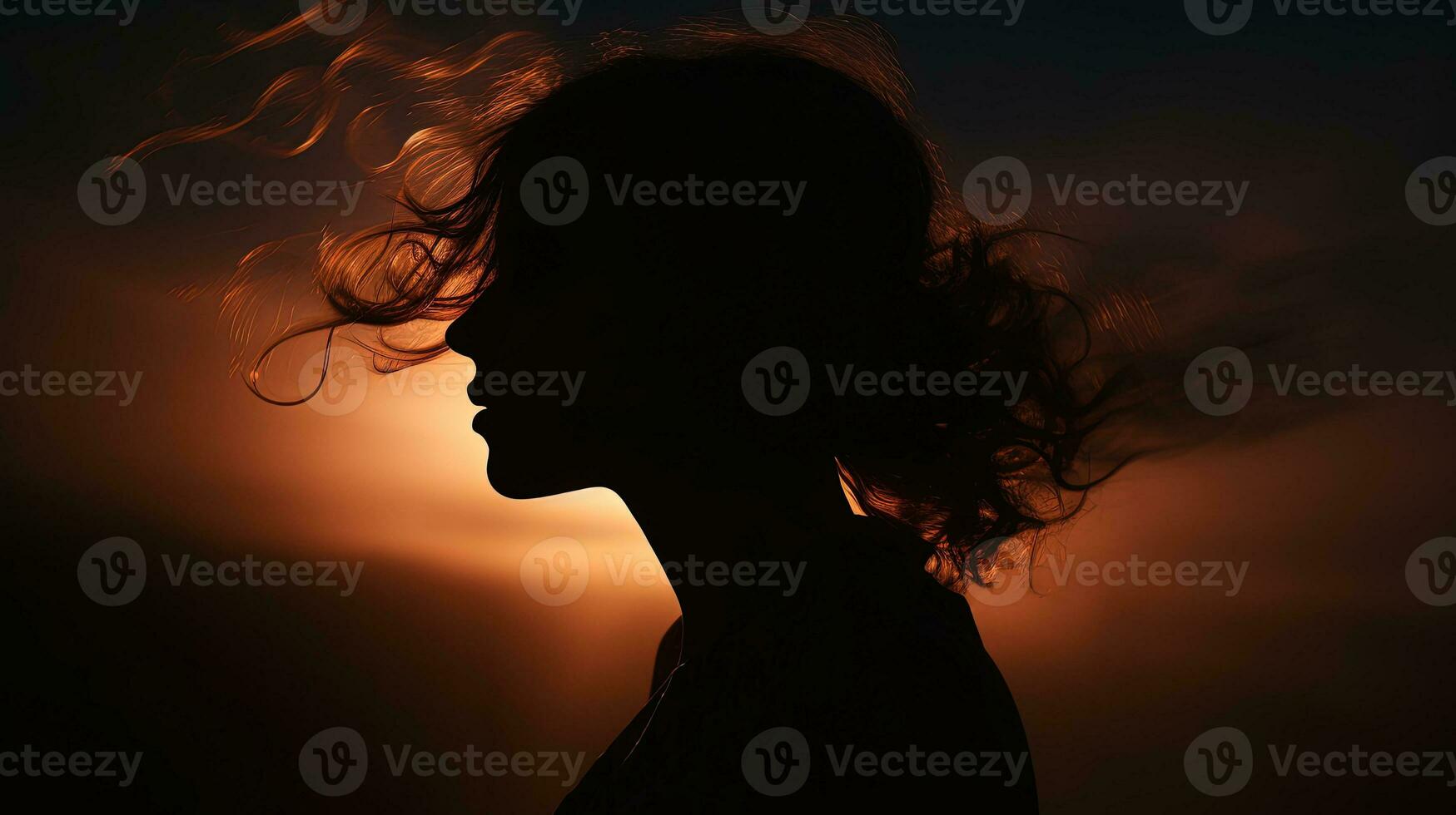 vage Gliederung von ein weiblich Figur. Silhouette Konzept foto