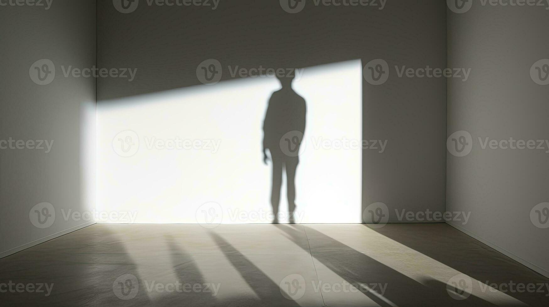 Mann s Schatten auf Mauer. Silhouette Konzept foto