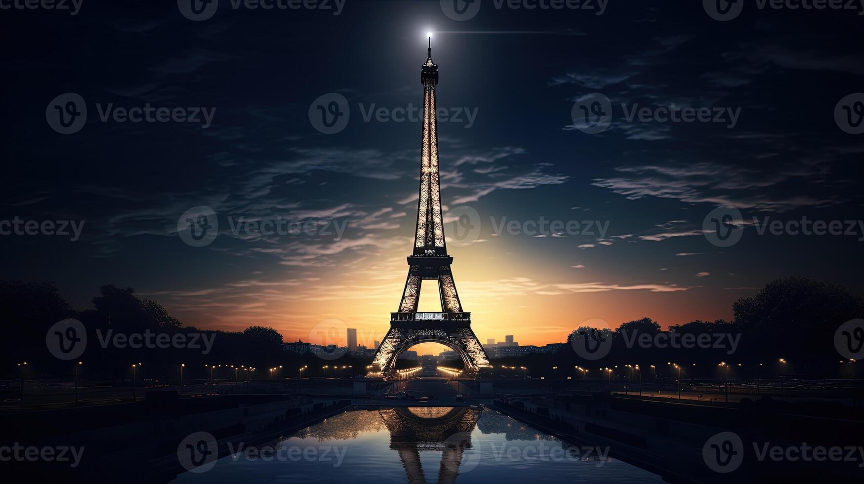 Eiffel Turm. Silhouette Konzept foto