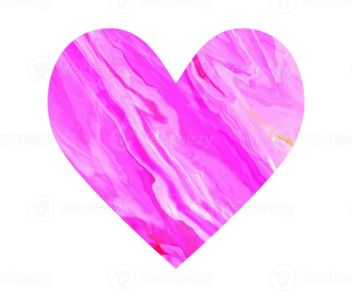 Rosa Marmorherz. Die Silhouette des Herzens ist ein Symbol der Liebe. foto