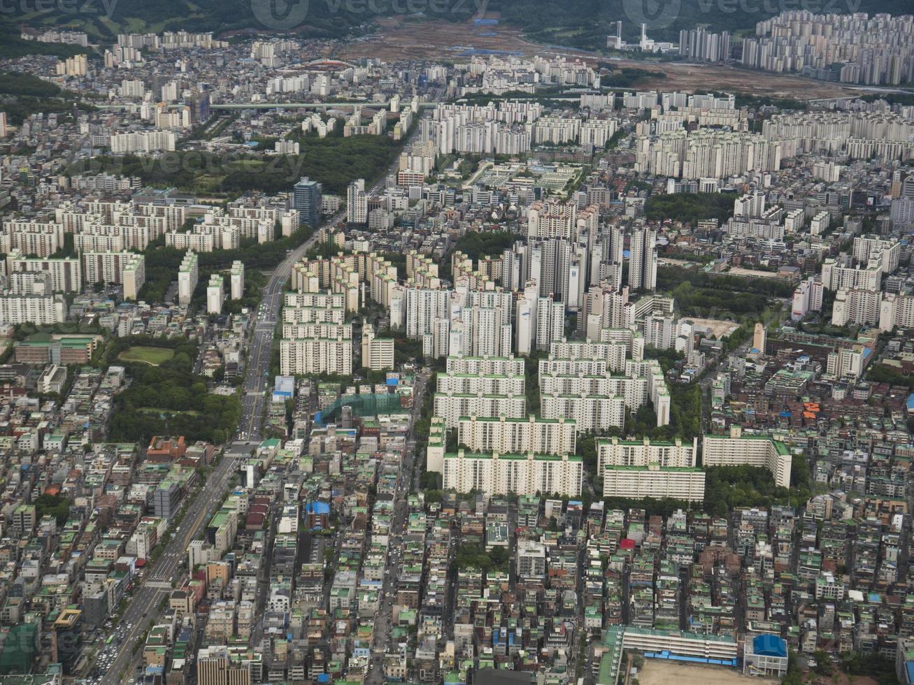 die schöne aussicht auf seoul city aus der luft. Südkorea foto