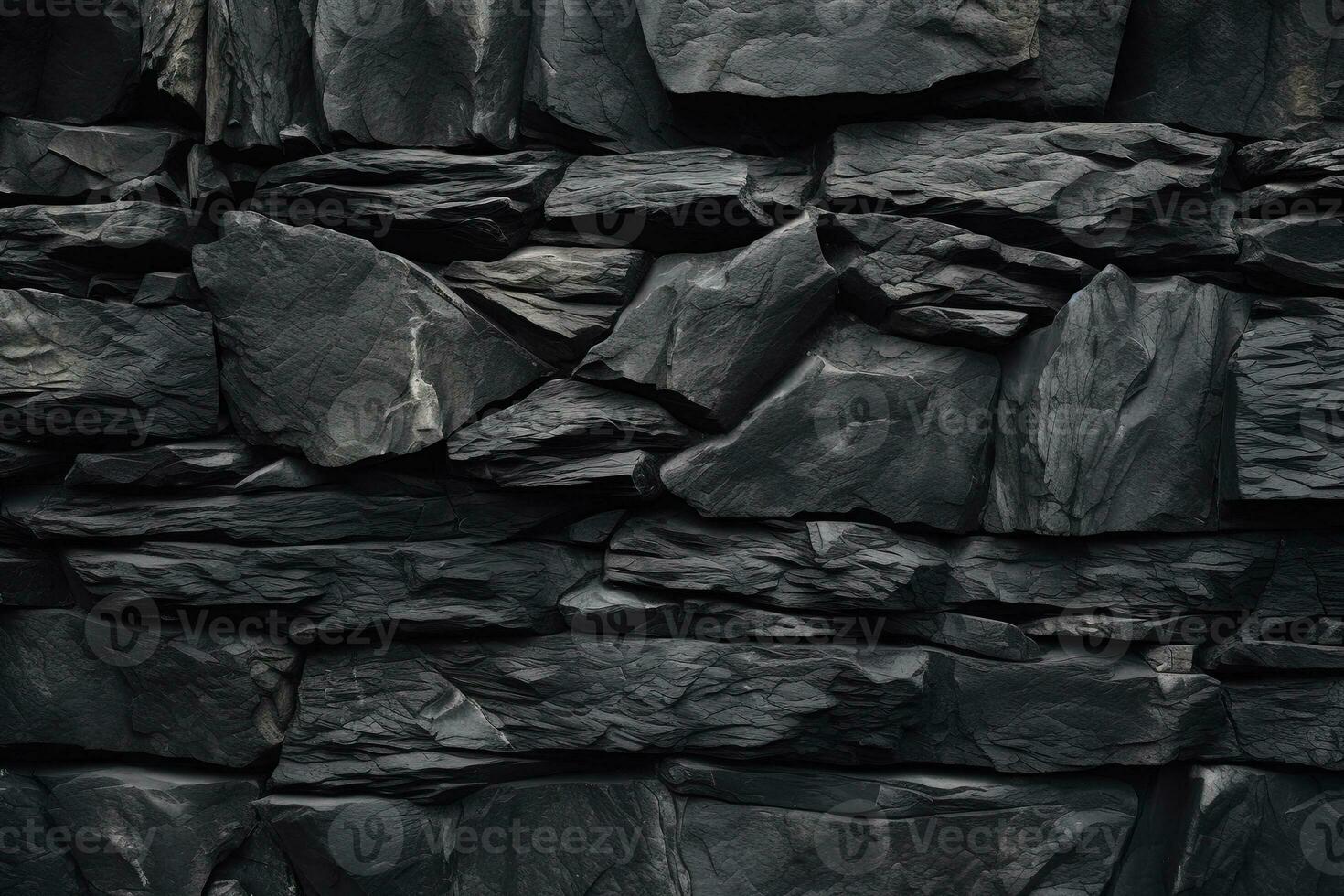 schwarz Stein Mauer Textur Hintergrund. ai generiert foto