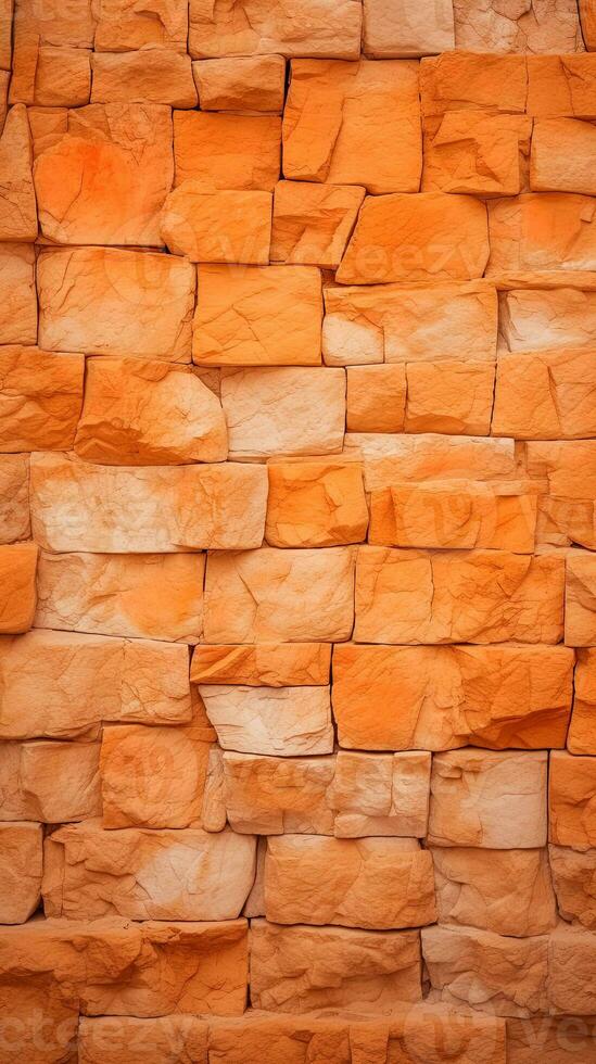 Orange Stein Mauer Textur Hintergrund. ai generiert foto