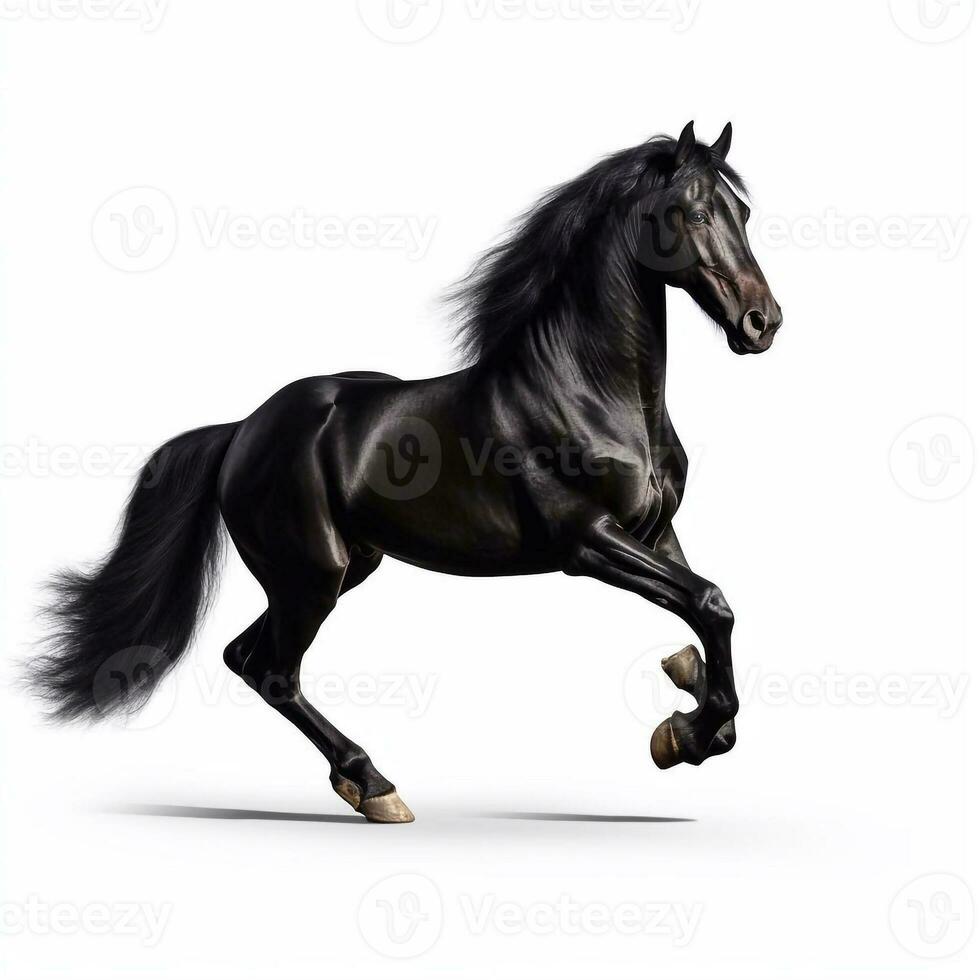schön groß Tier Pferd suchen nach vorne ist gezeigt im voll Länge, ai generiert foto