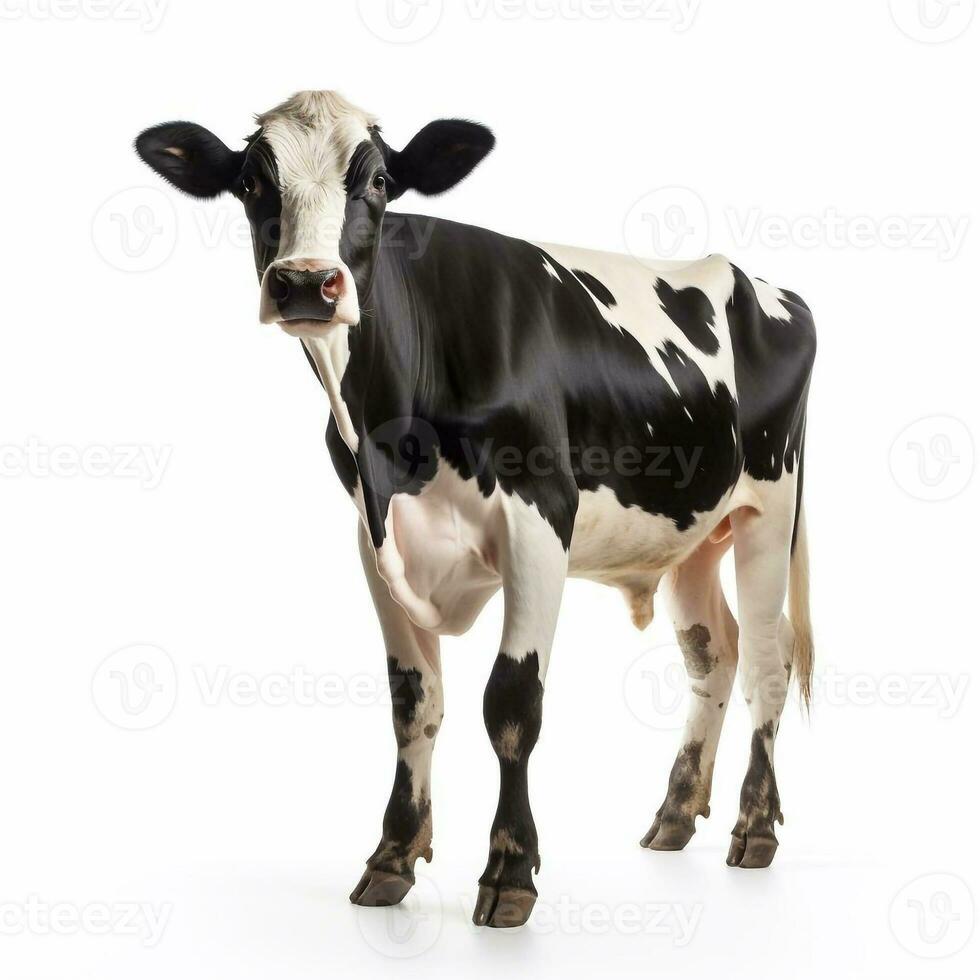 schön groß Tier Kuh suchen nach vorne ist gezeigt im voll Länge, ai generiert foto