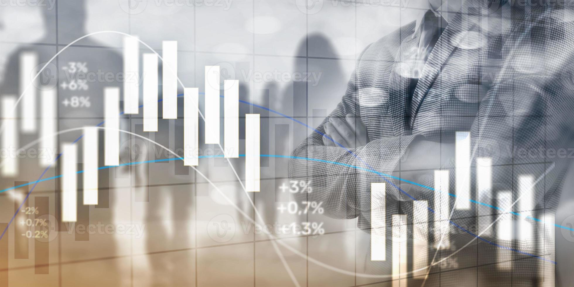 Finanzinvestitionskonzept. Börsenhandelsgrafik und Candlestick-Chart. foto