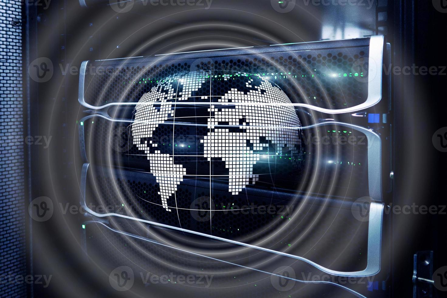 Planet Erde Hologramm Globus globale Kommunikation weltweites Geschäftskonzept foto