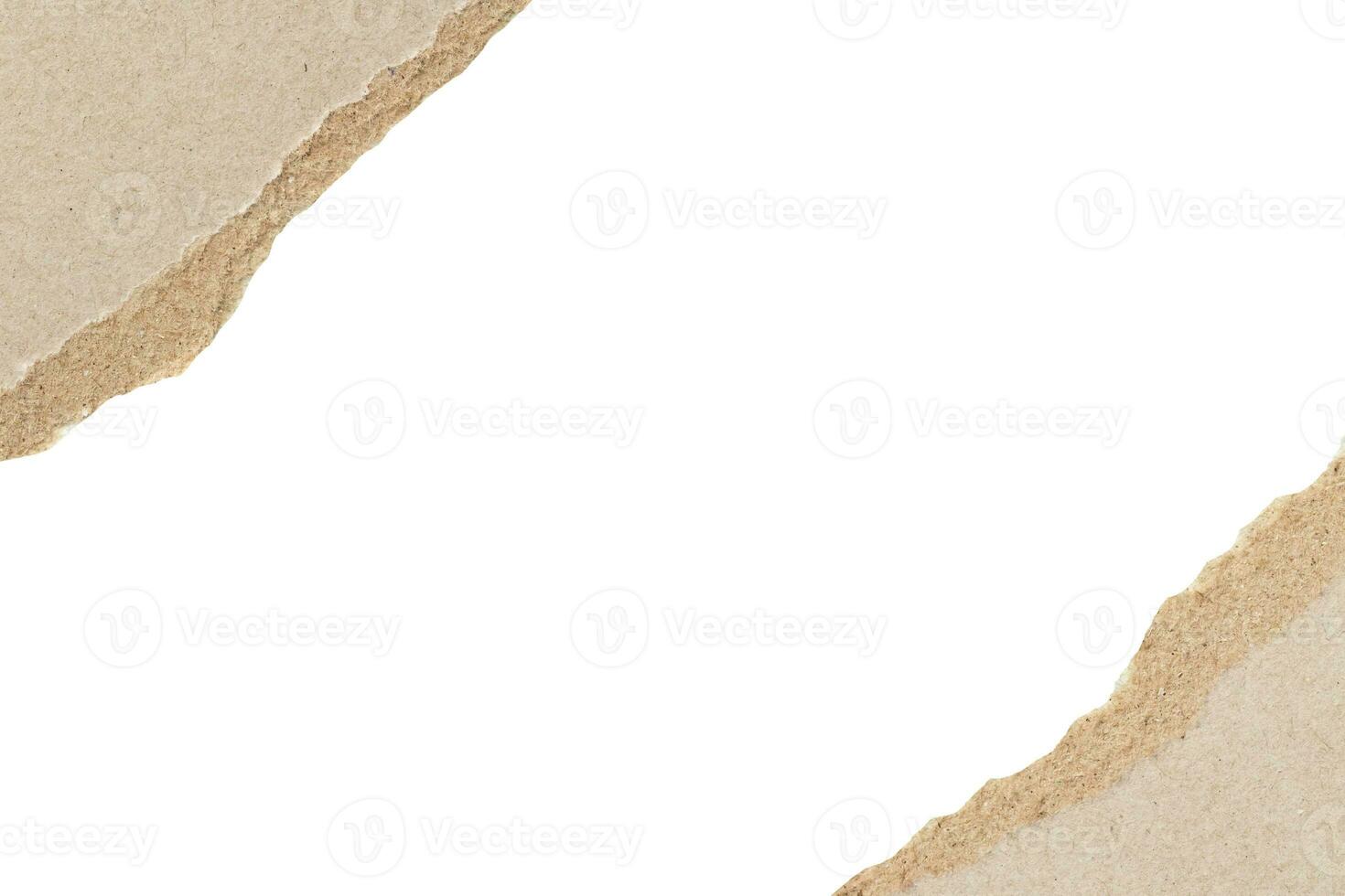 grau zerrissen Papier zerrissen Kanten Streifen isoliert auf Weiß Hintergrund foto
